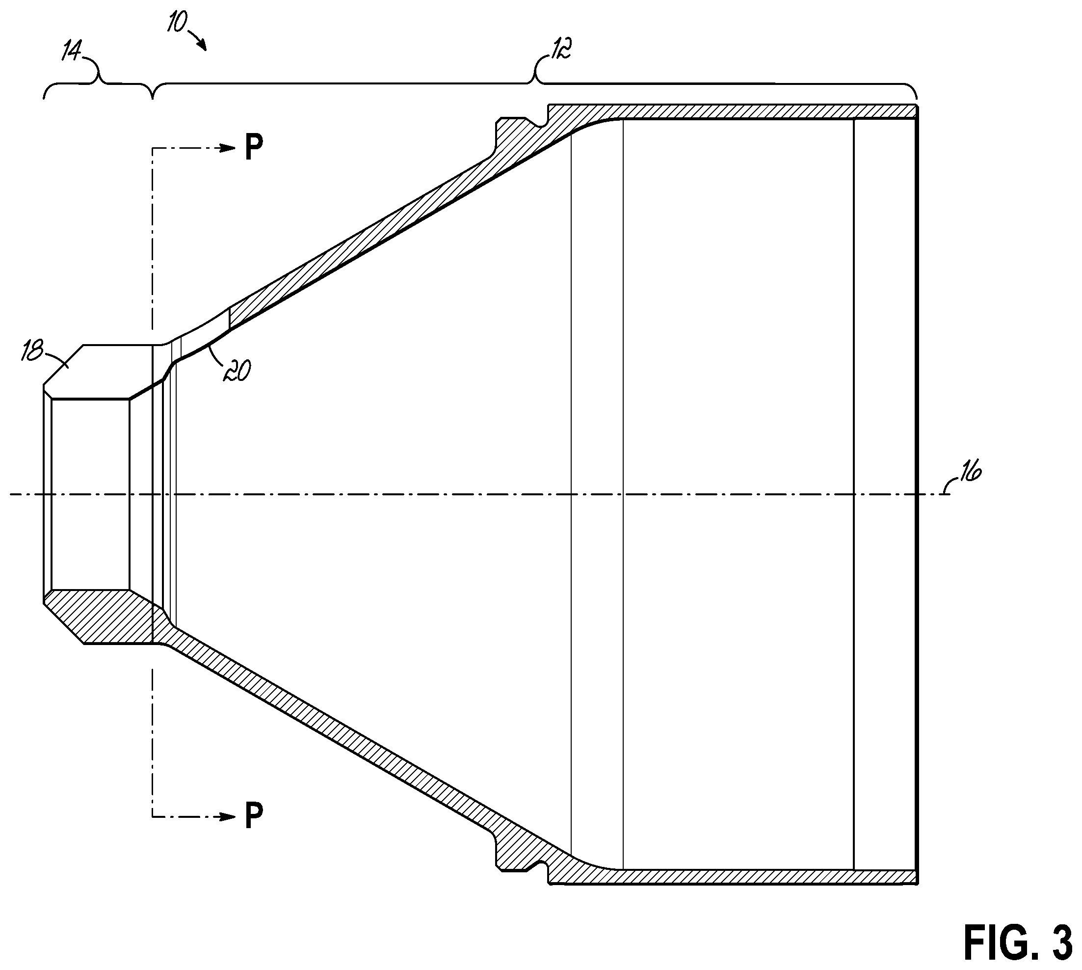 Patent US12345492 Figure 3 – Hybrid heterogeneous material baffle for firearm noise suppressor