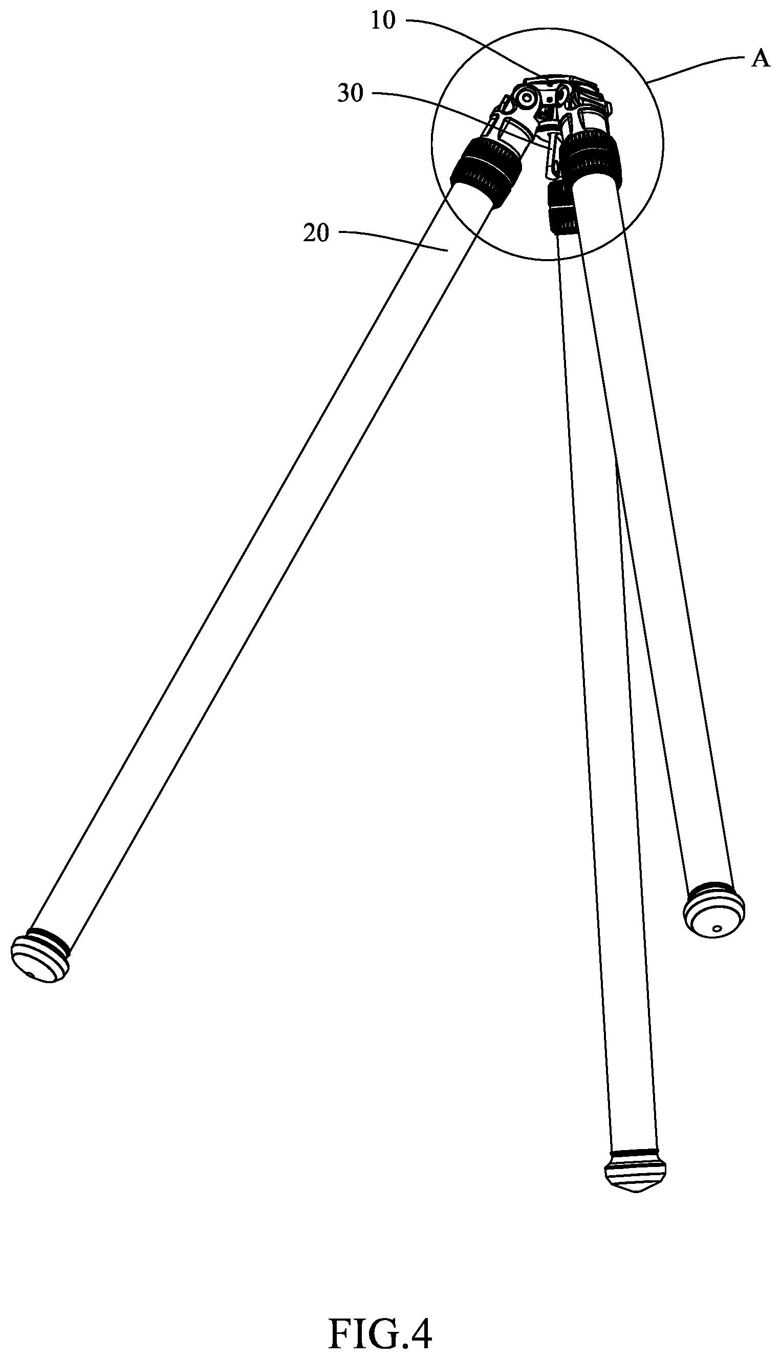 Patent US12345494 Figure 4 – Tripod for rifle hunting