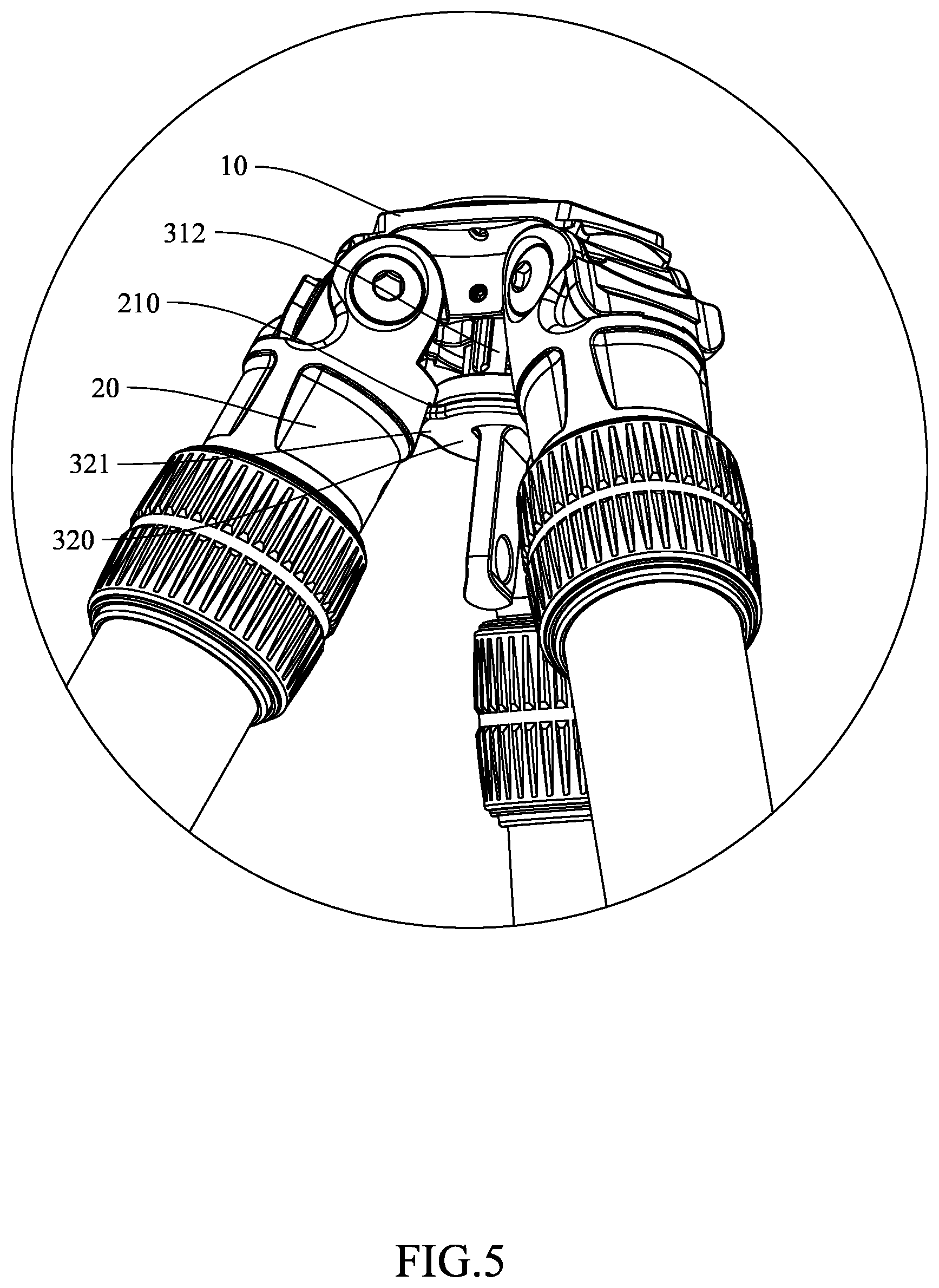 Patent US12345494 Figure 5 – Tripod for rifle hunting