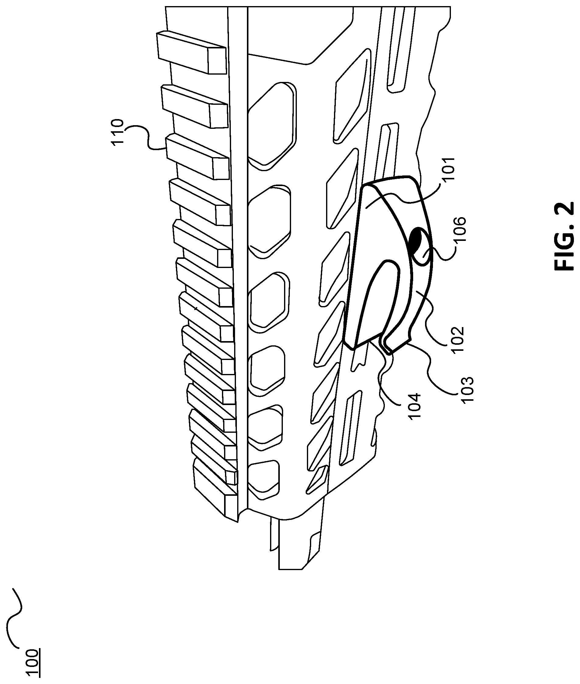 Patent US12345496 Figure 2 – Flash bang grenade hook and method of use