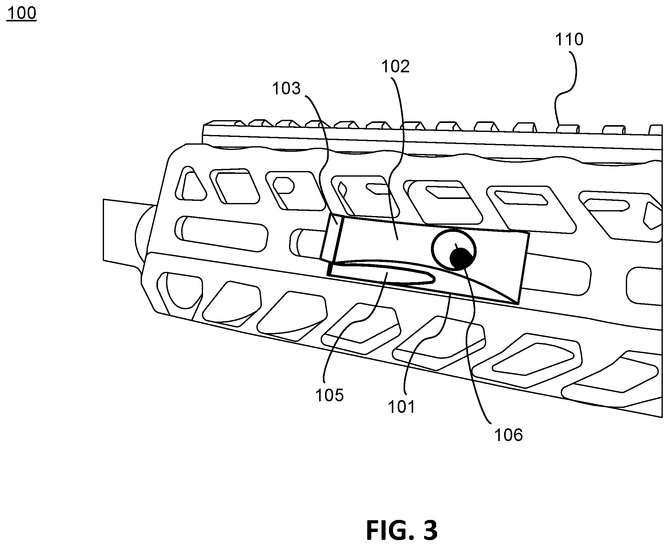 Patent US12345496 Figure 3 – Flash bang grenade hook and method of use