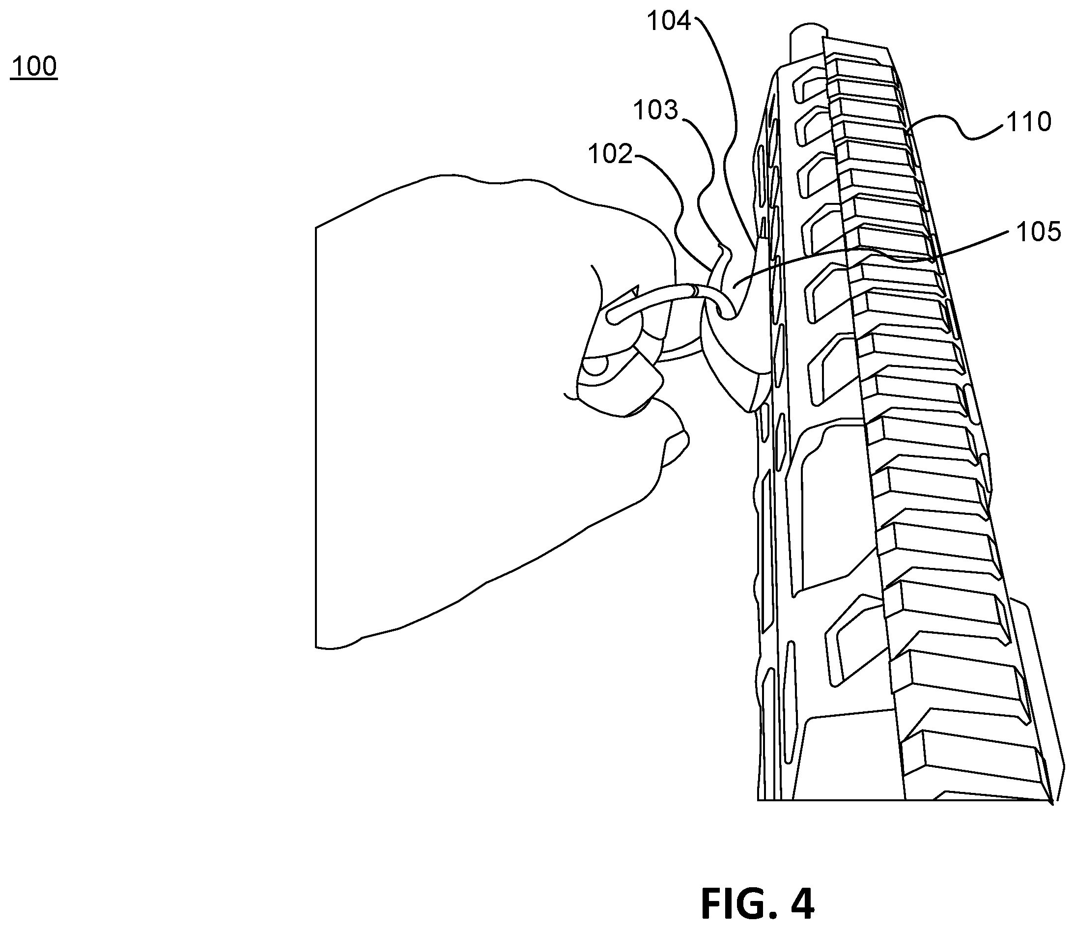 Patent US12345496 Figure 4 – Flash bang grenade hook and method of use