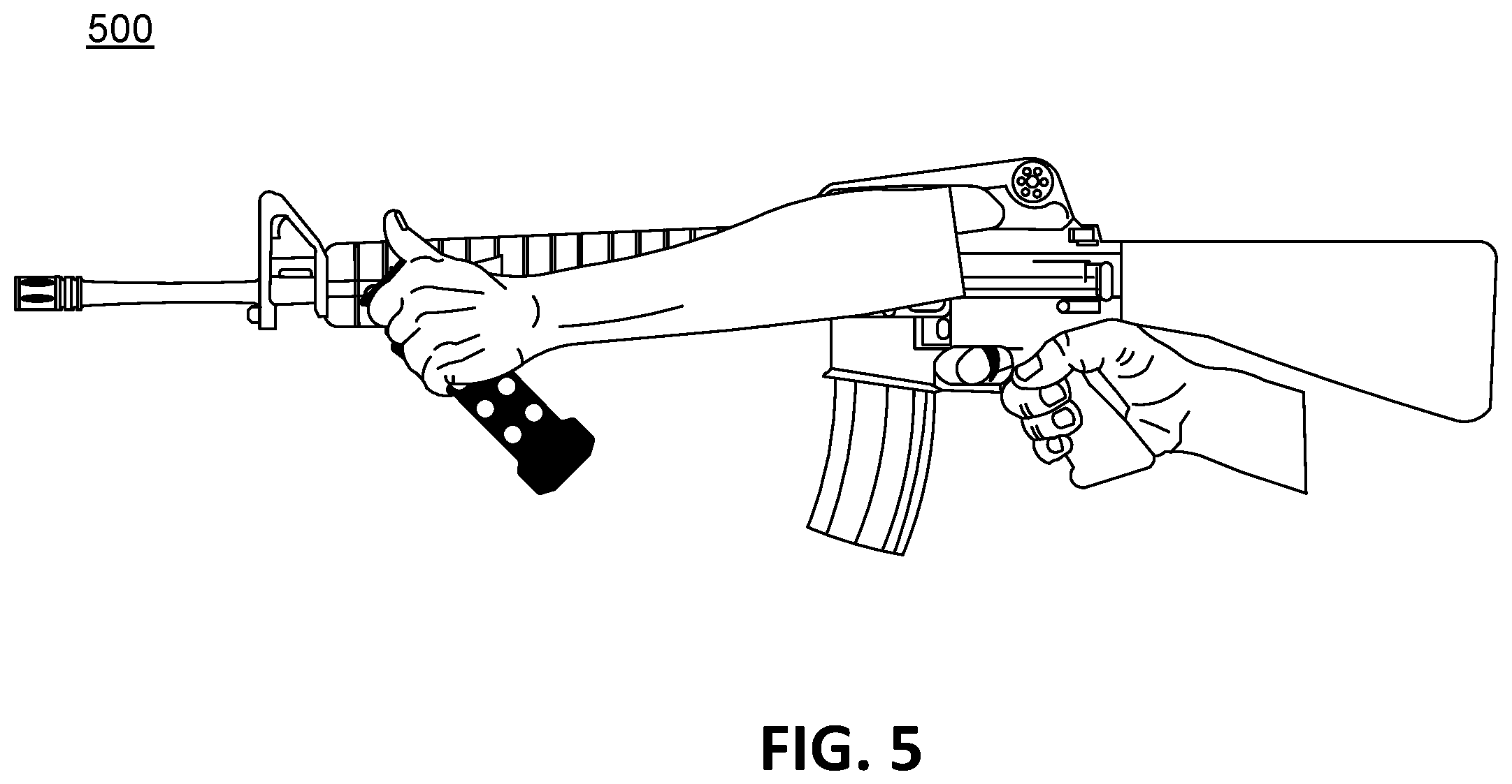 Patent US12345496 Figure 5 – Flash bang grenade hook and method of use