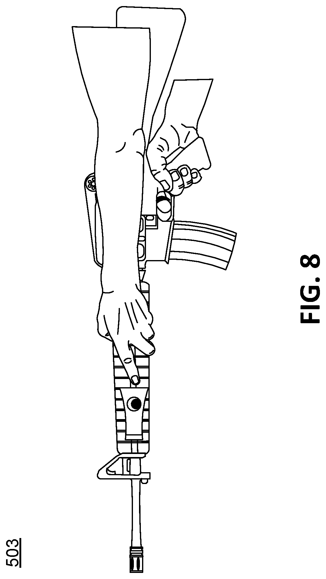 Patent US12345496 Figure 8 – Flash bang grenade hook and method of use