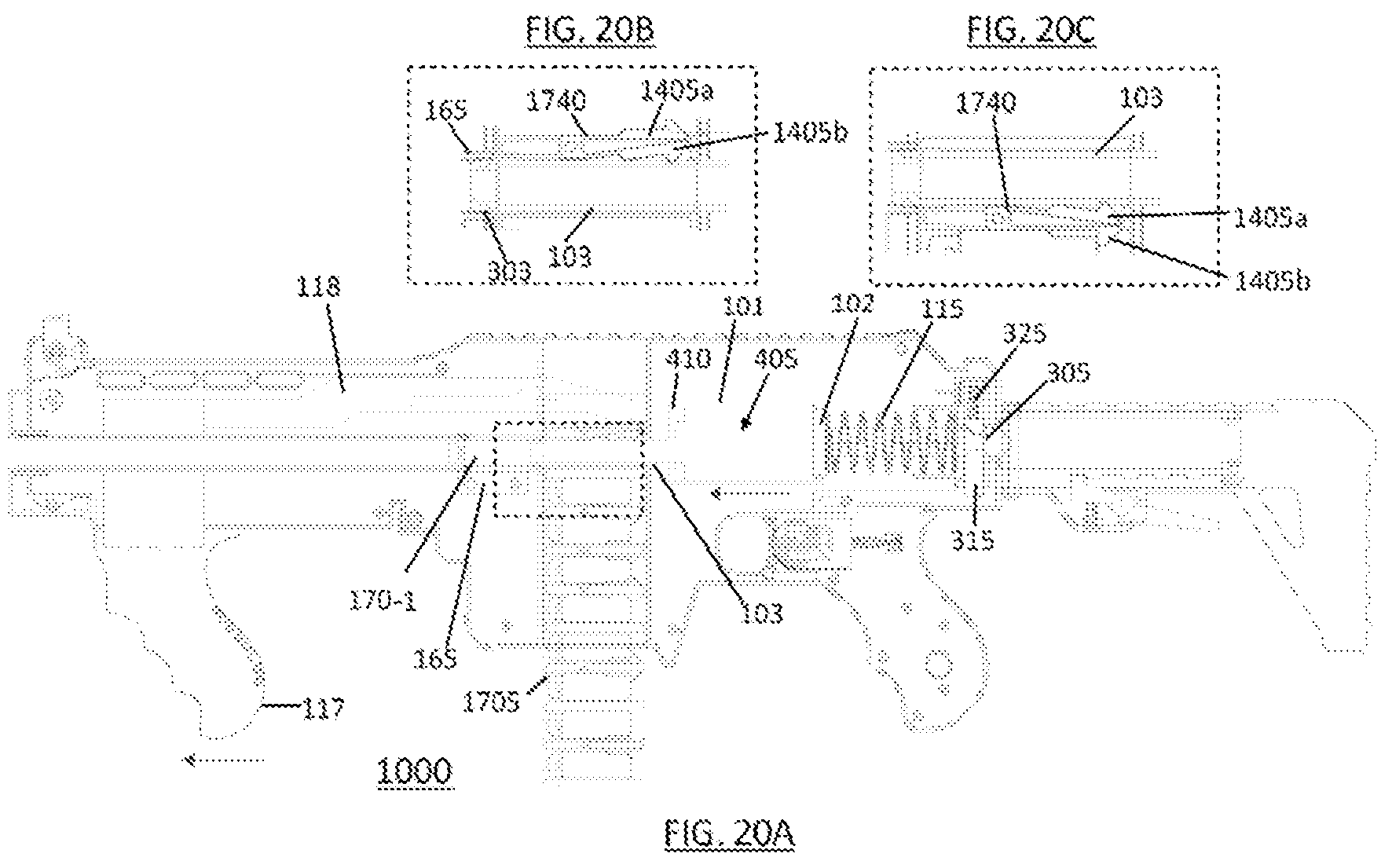 Patent US12345500 Figure 20 – High performance launcher of short projectiles with piston nozzle spring