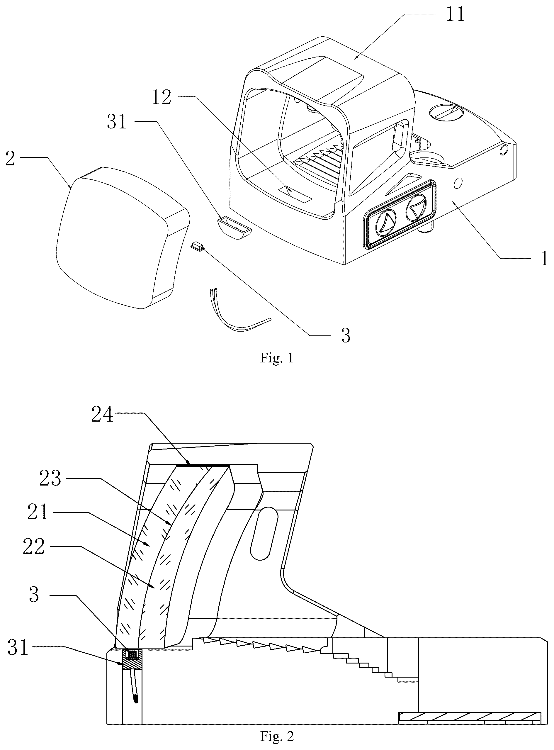 Patent US12345503 — Automatic light-adjusting structure for red dot sight — Figure 1