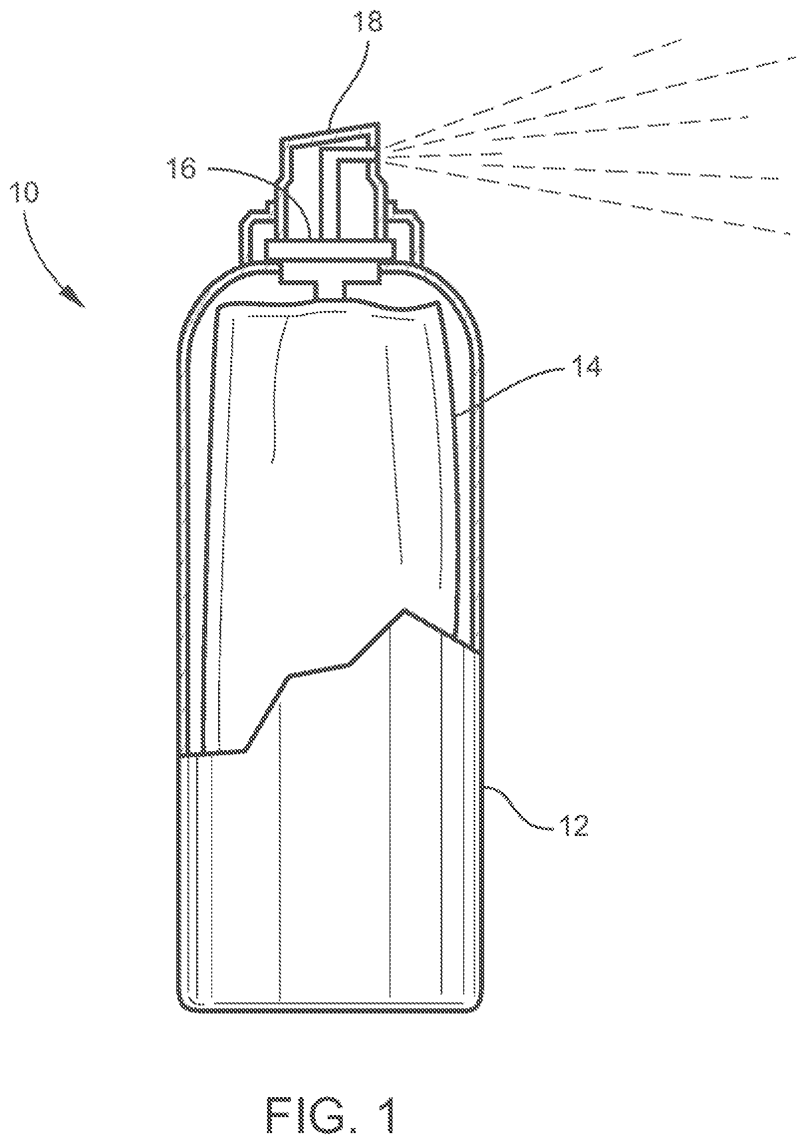 Patent US12345509 Figure 1 – Non-lethal defensive fluid composition and pressurized delivery system