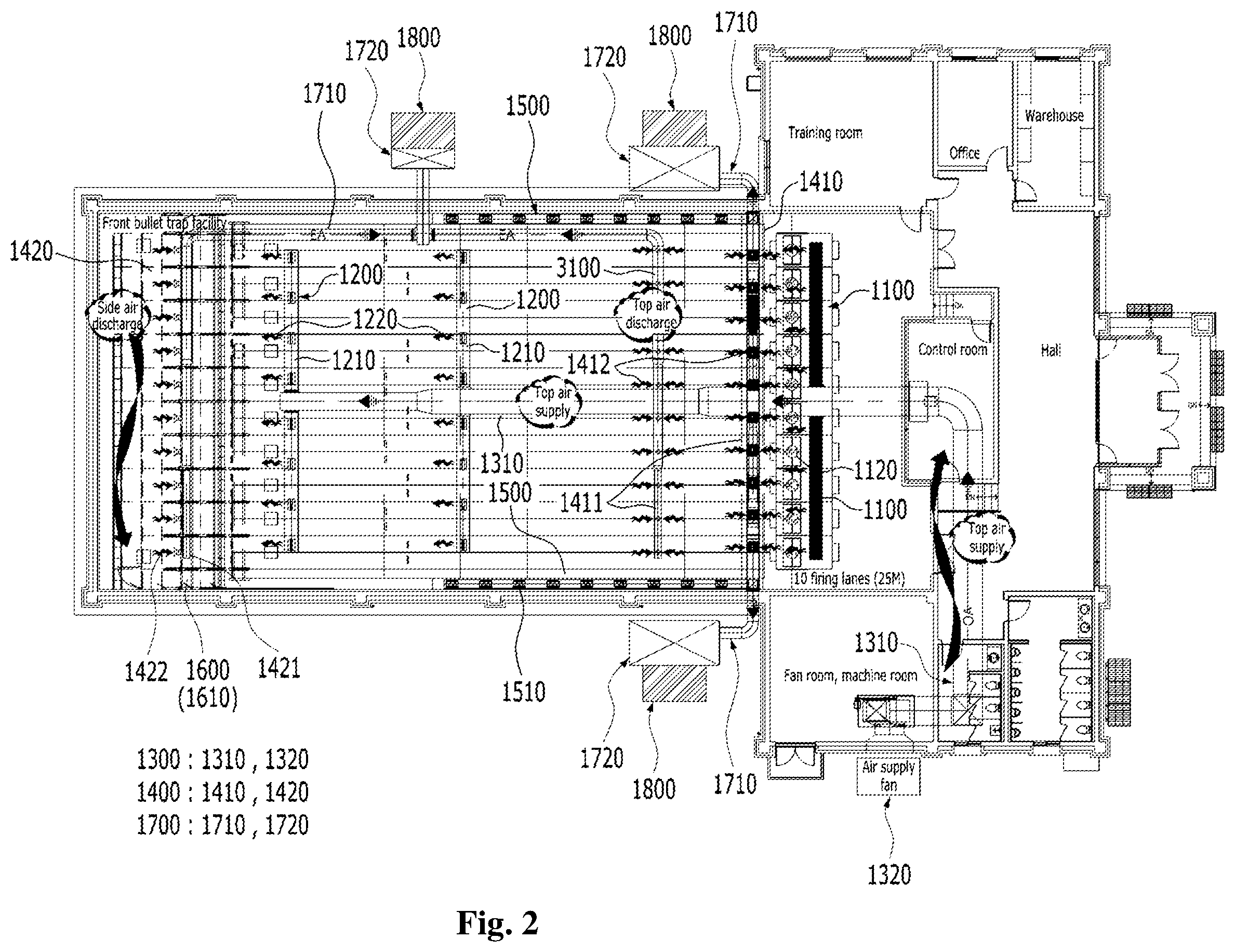 Patent US12345510 Figure 2 – Eco-friendly smart indoor live ammunition shooting range system