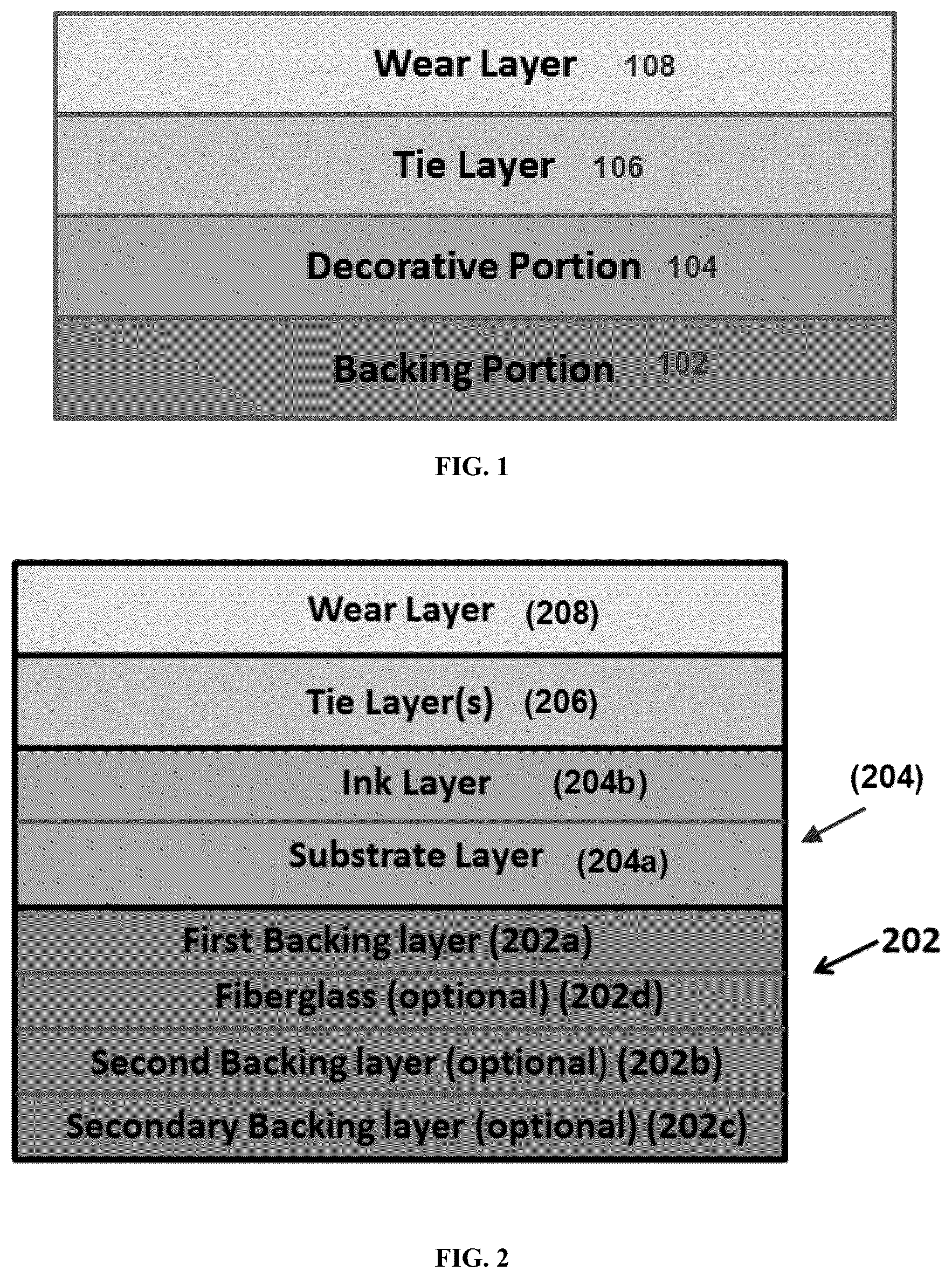 Patent US12345519 Figure 1 – Resilient flooring product and methods of making same