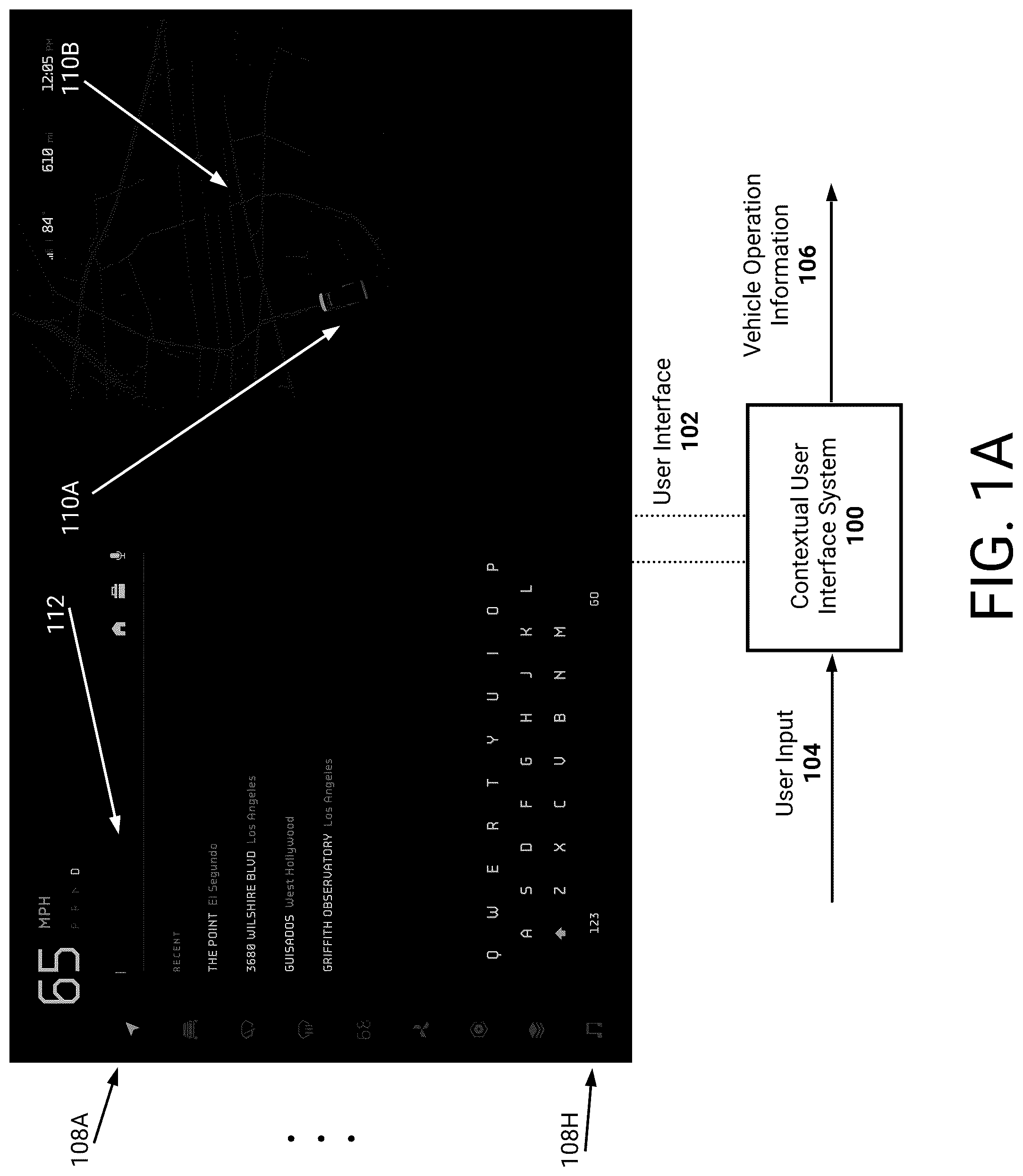 Patent US12345542 Figure 1 – Context sensitive user interface for enhanced vehicle operation