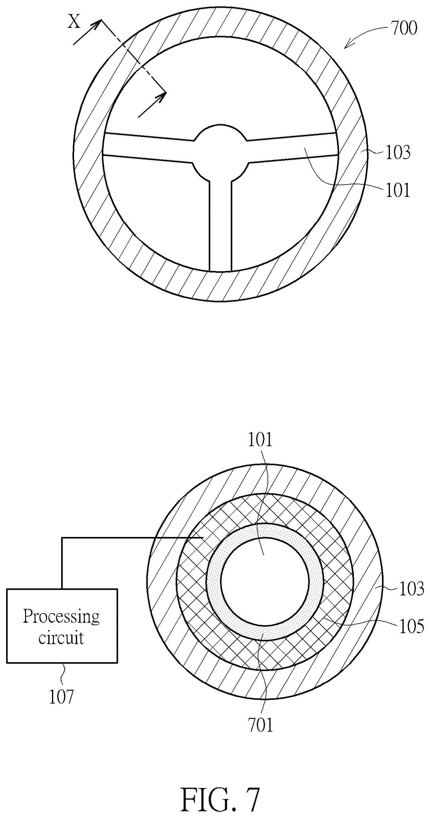Patent US12345552 Figure 7 – Flexible capacitive touch sensing device and HOD device