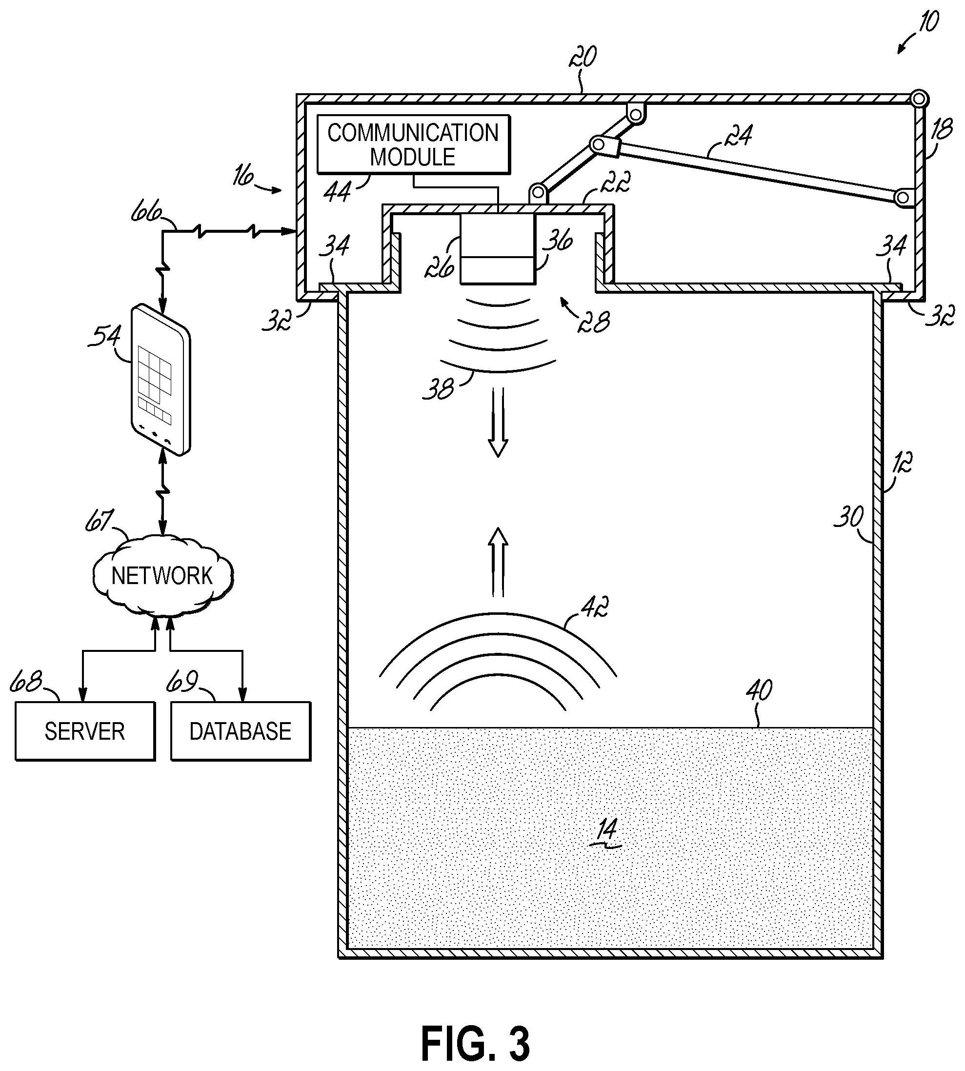 Patent US12345558 Figure 3 – Product reservoir including intelligent level sensor