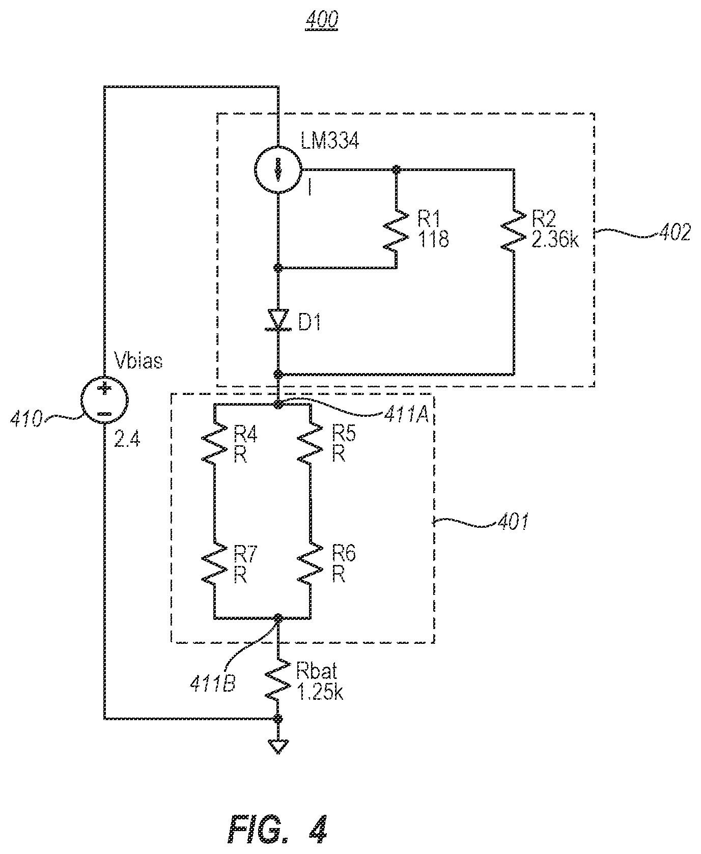 Patent US12345578 Figure 4 – Temperature compensation for strain sensor