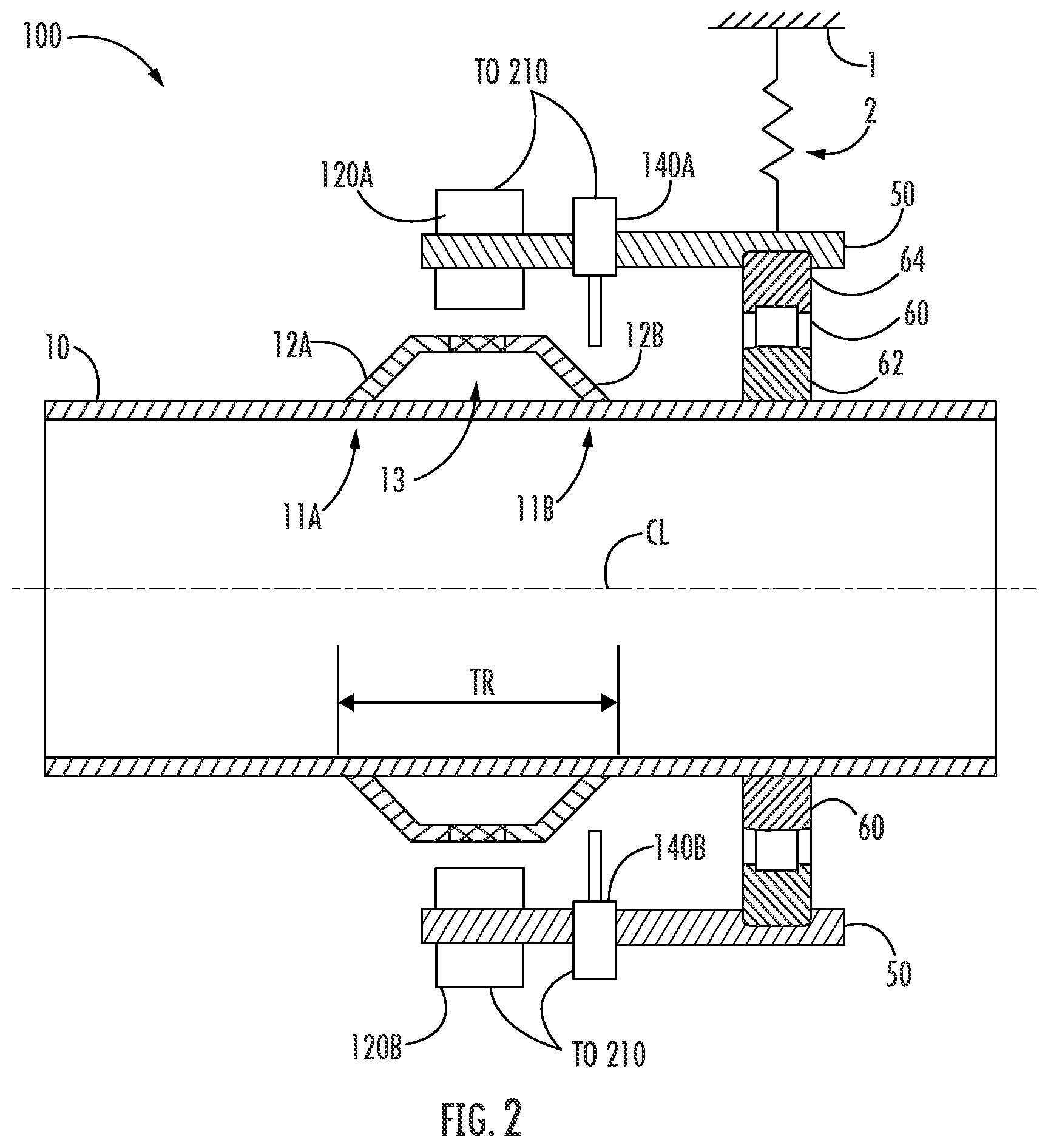 Patent US12345587 Figure 2 – Hanger bearing mounted torque sensor