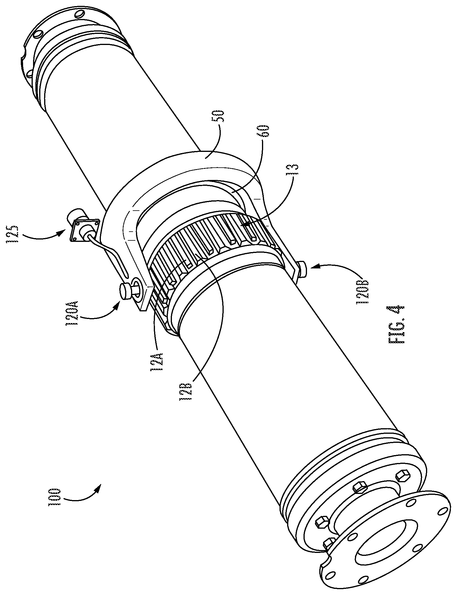 Patent US12345587 Figure 4 – Hanger bearing mounted torque sensor