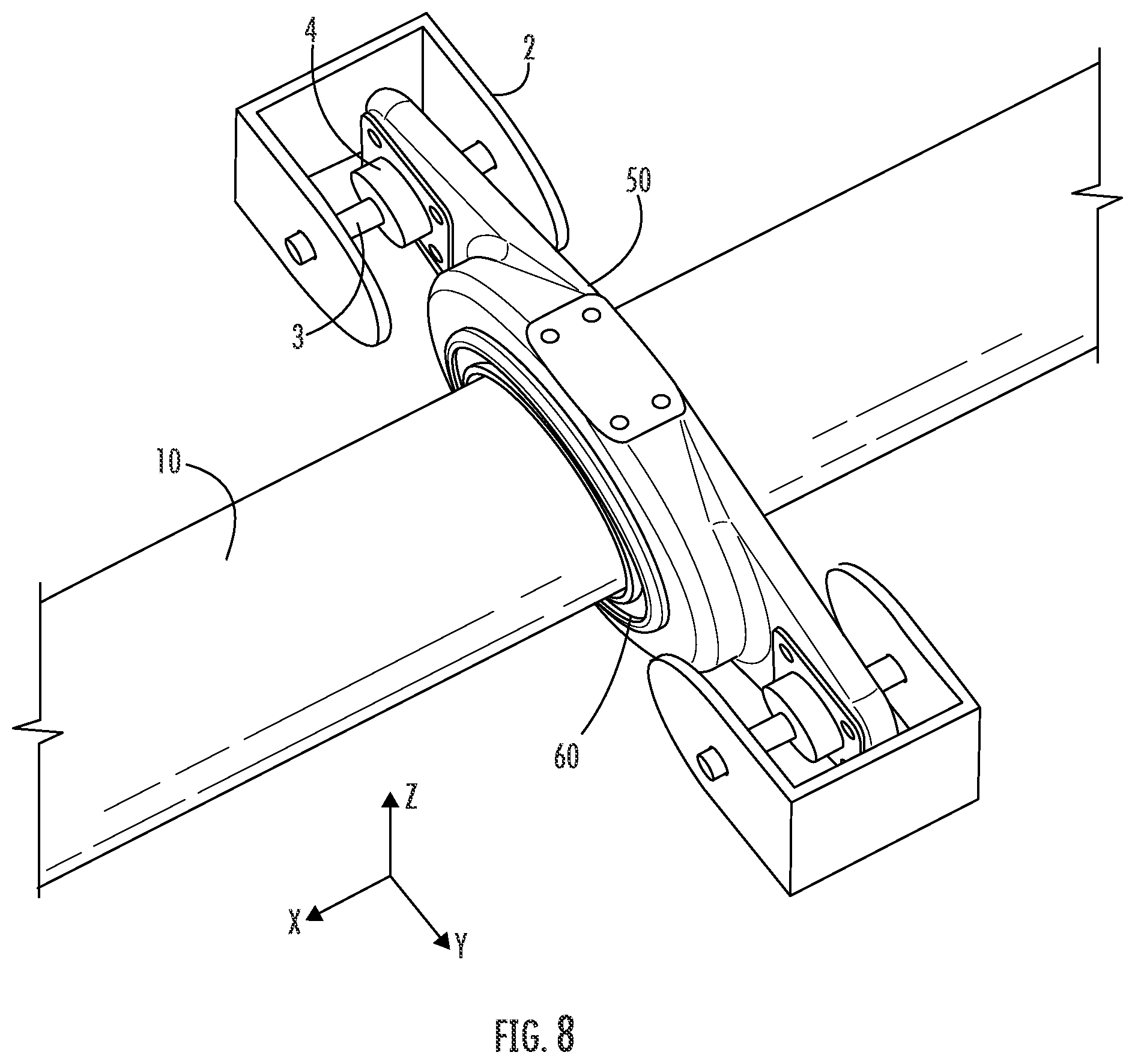 Patent US12345587 Figure 8 – Hanger bearing mounted torque sensor