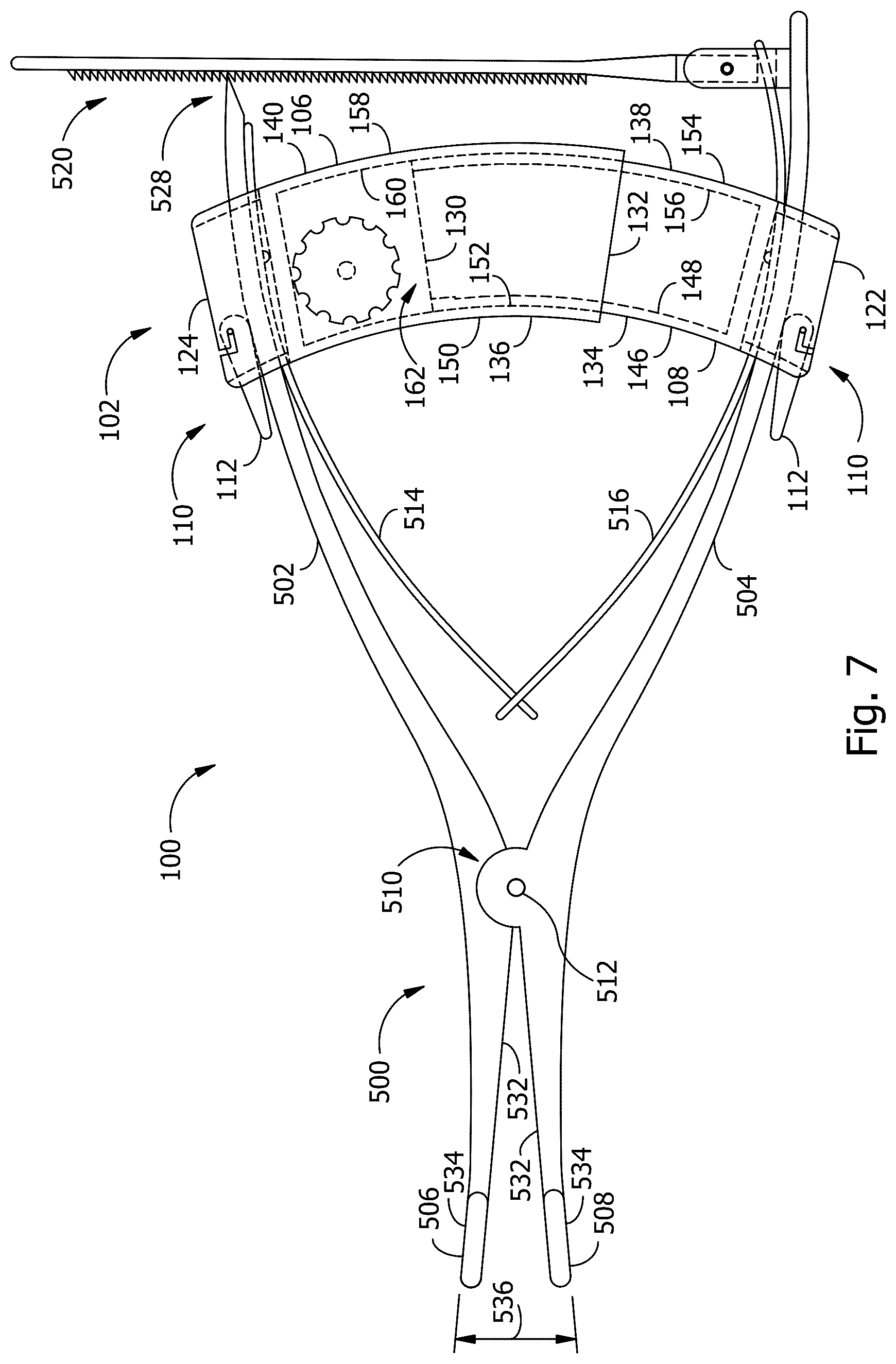 Patent US12345590 Figure 6 – Measurement instrument for measuring force and displacement data from a surgical spreader