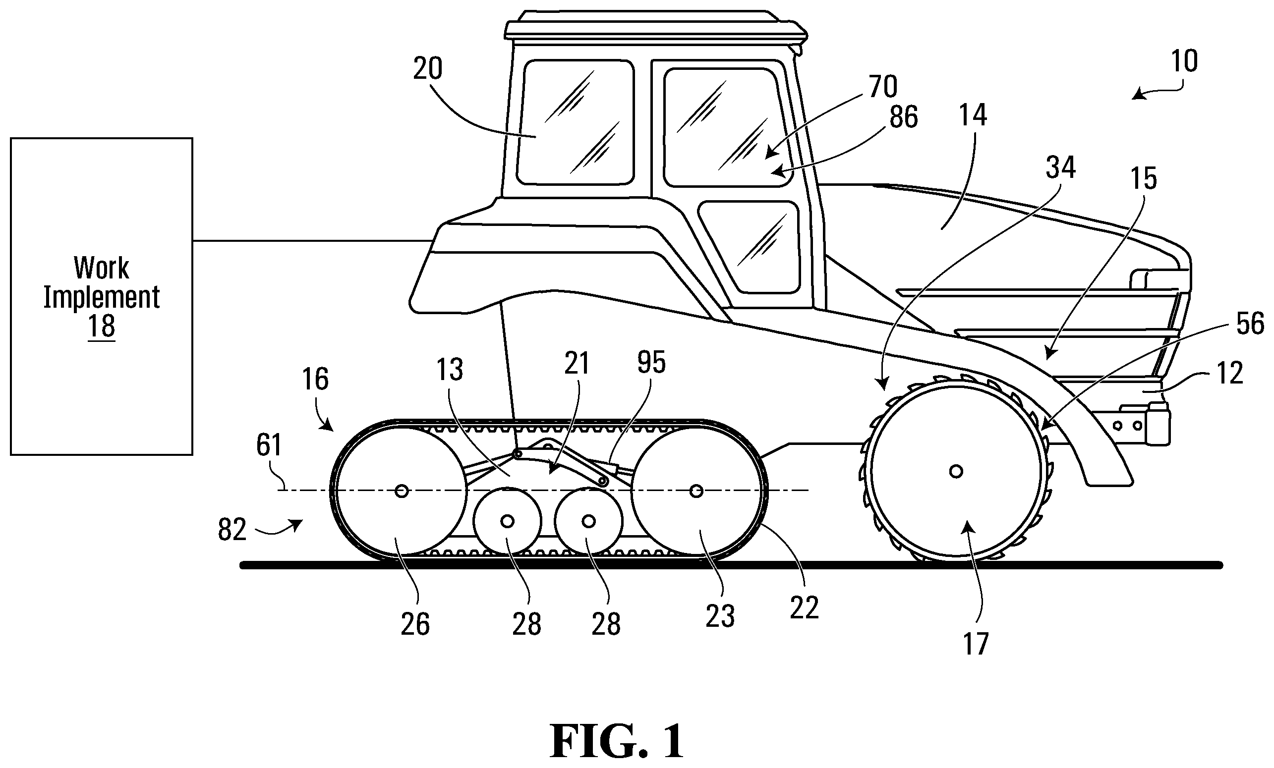 Patent US12345604 Figure 1 – Monitoring of track system for traction of a vehicle
