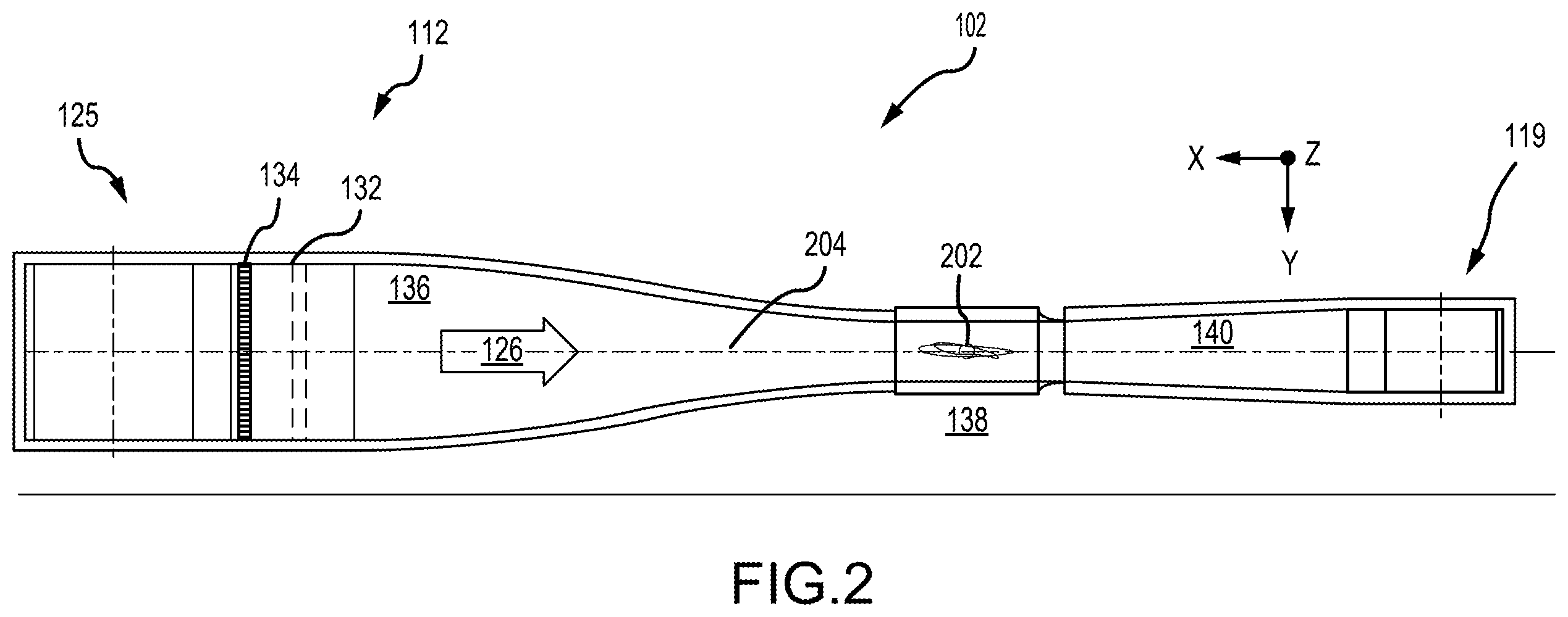 Patent US12345612 Figure 2 – Translating sections of an icing wind tunnel to expand water droplet range
