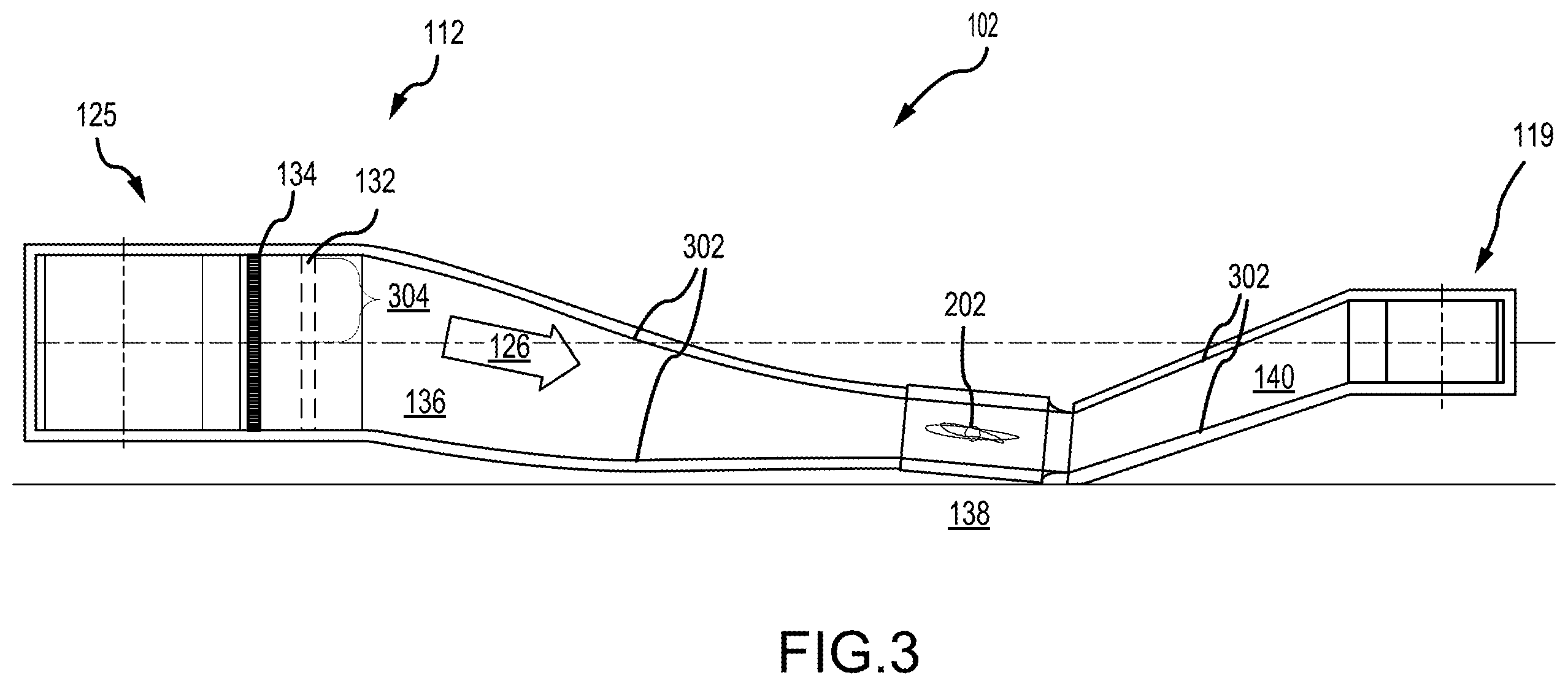 Patent US12345612 Figure 3 – Translating sections of an icing wind tunnel to expand water droplet range