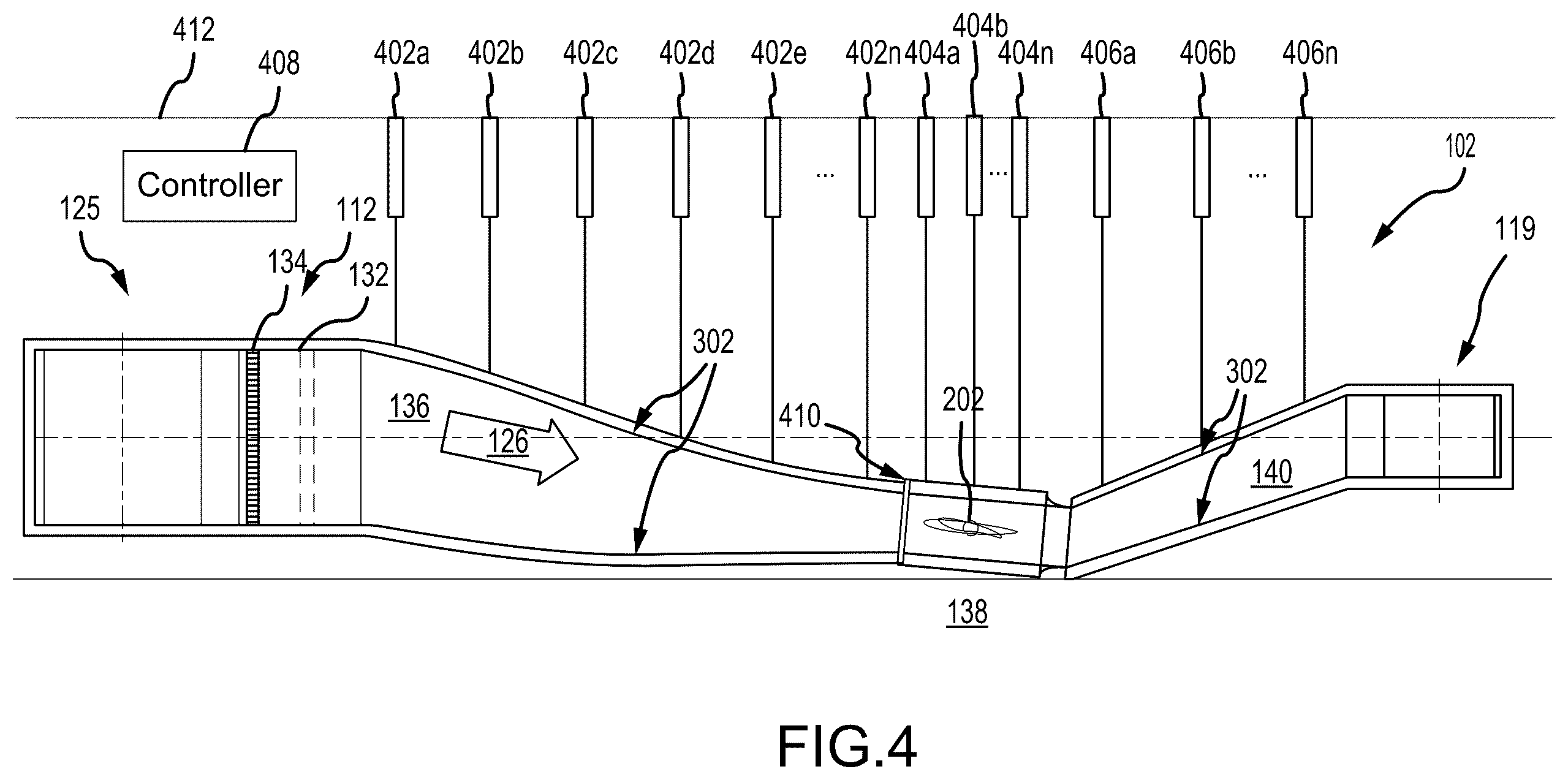 Patent US12345612 Figure 4 – Translating sections of an icing wind tunnel to expand water droplet range