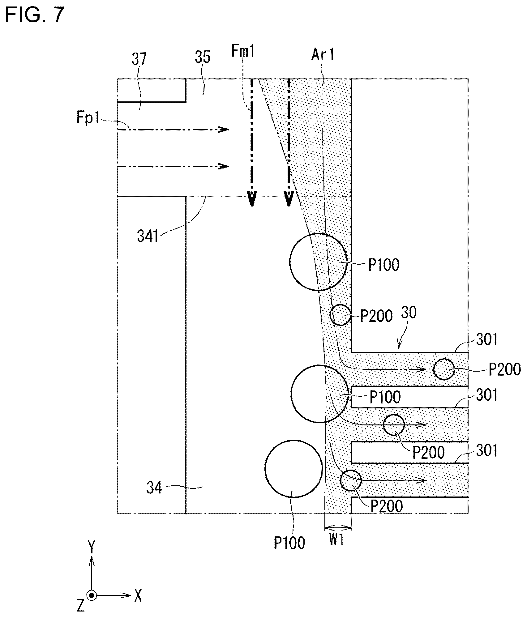 Patent US12345618 Figure 7 – Flow path device for separating target particles in a fluid