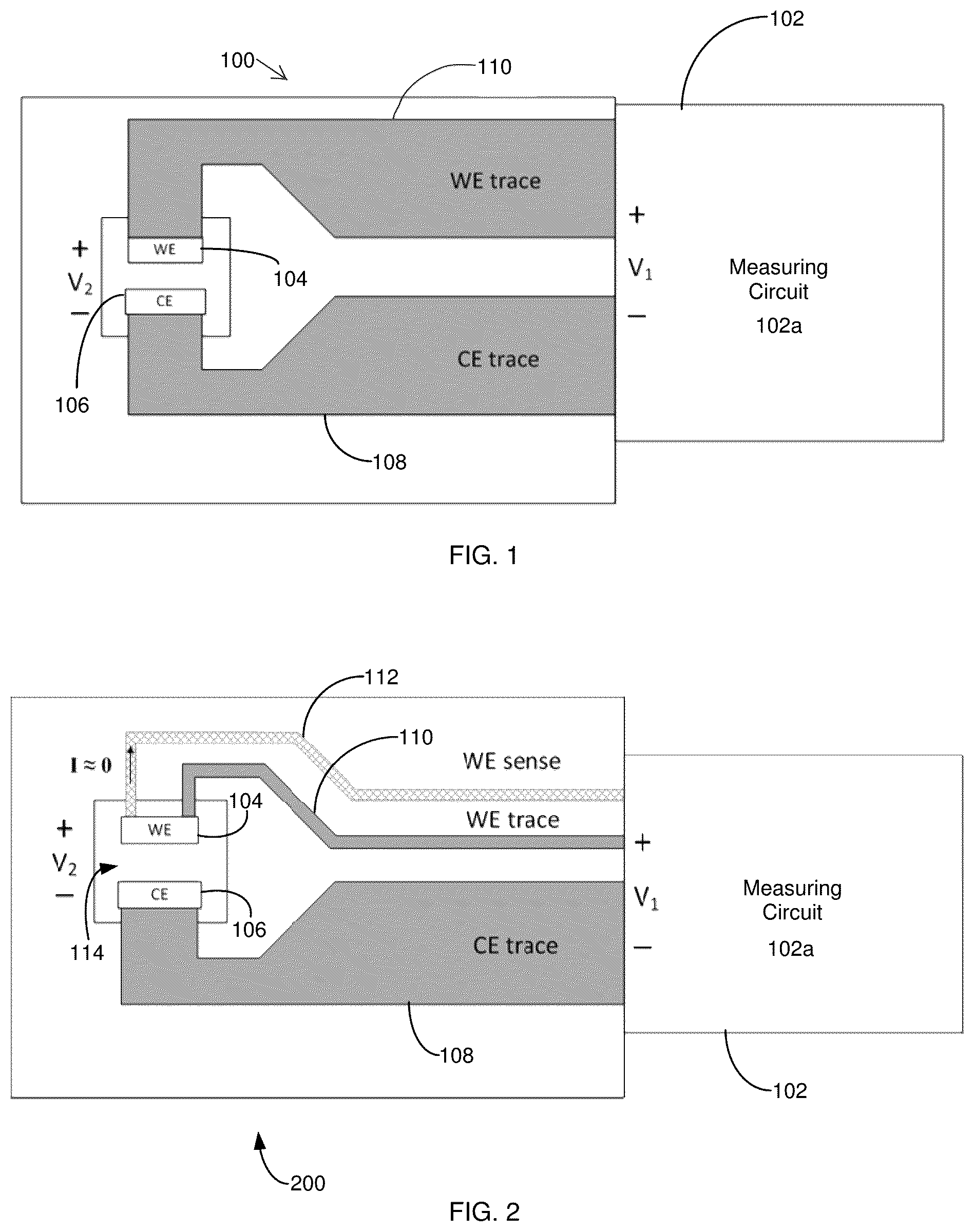 Patent US12345672 Figure 1 – Methods of correcting for uncompensated resistances in the conductive elements of biosensors, as well as devices and systems incorporating the same
