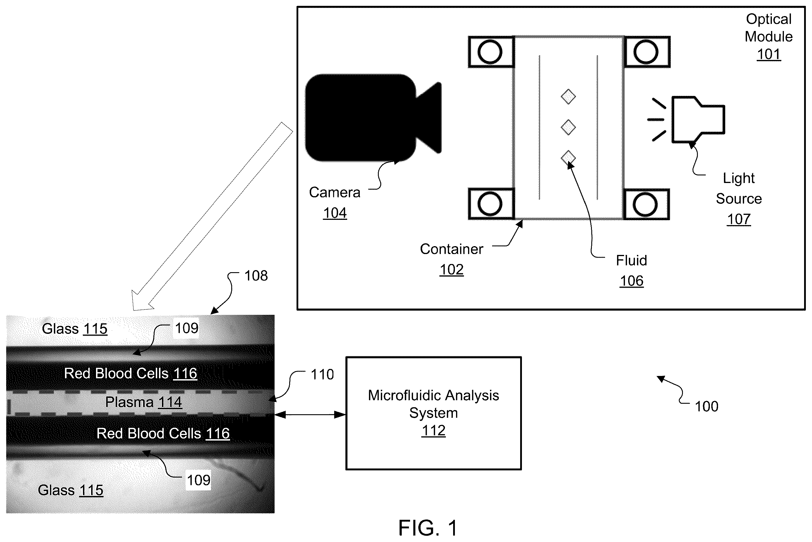 Patent US12345719 — Microfluidic image analysis system — Figure 1