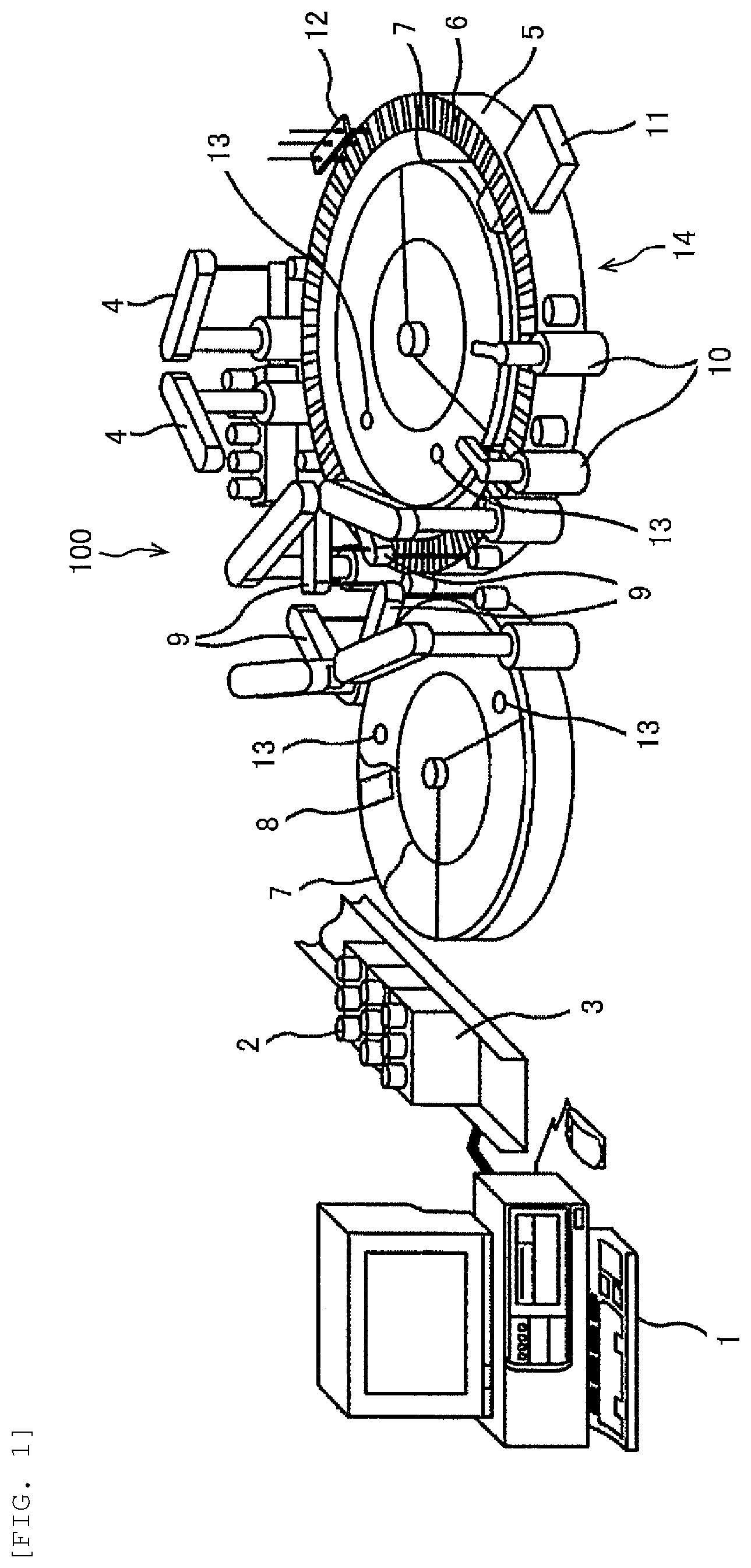 Patent US12345728 Figure 1 – Automated analysis device and method for leveling same