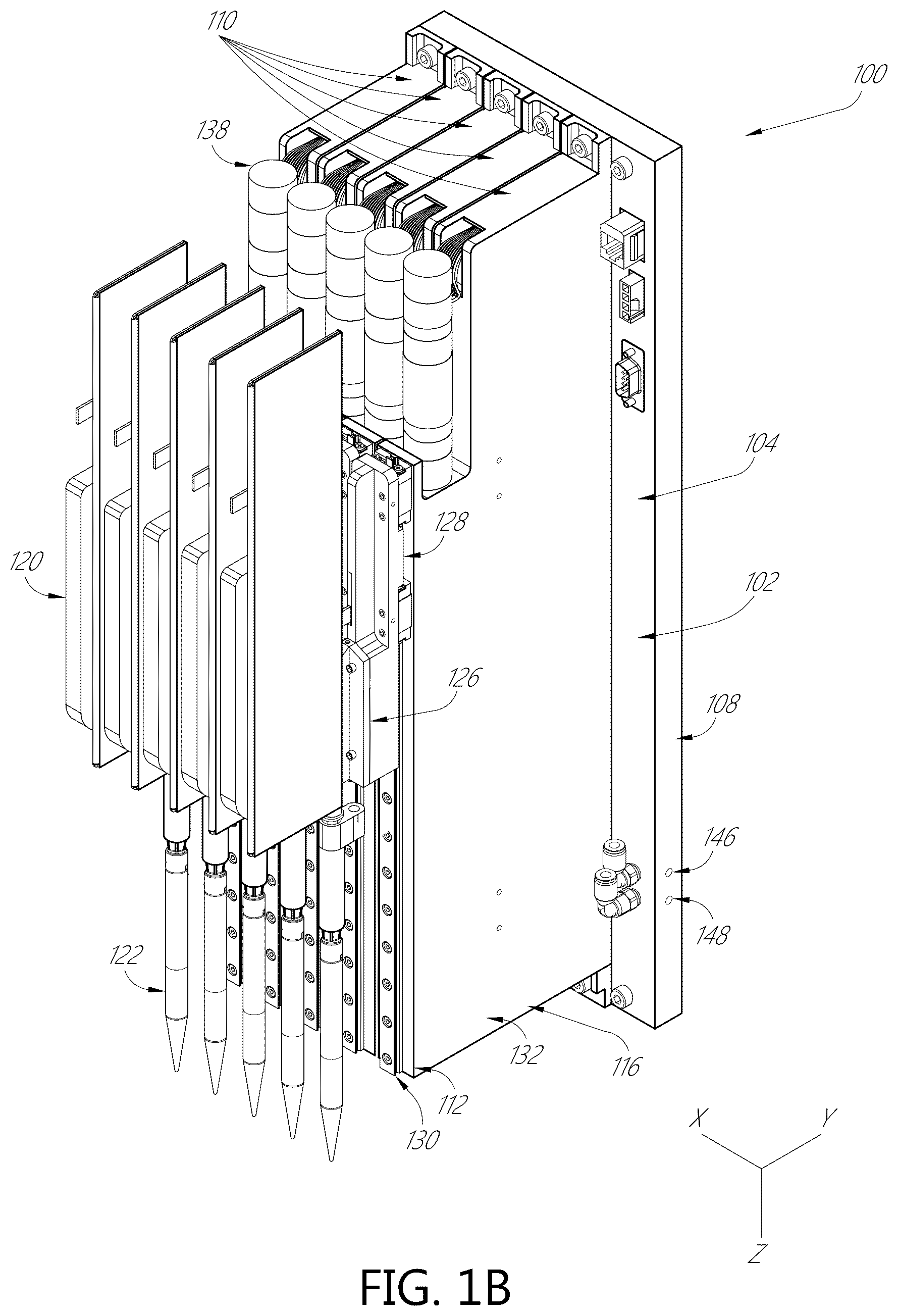 Patent US12345729 Figure 2 – Liquid dispenser with manifold mount for modular independently-actuated pipette channels