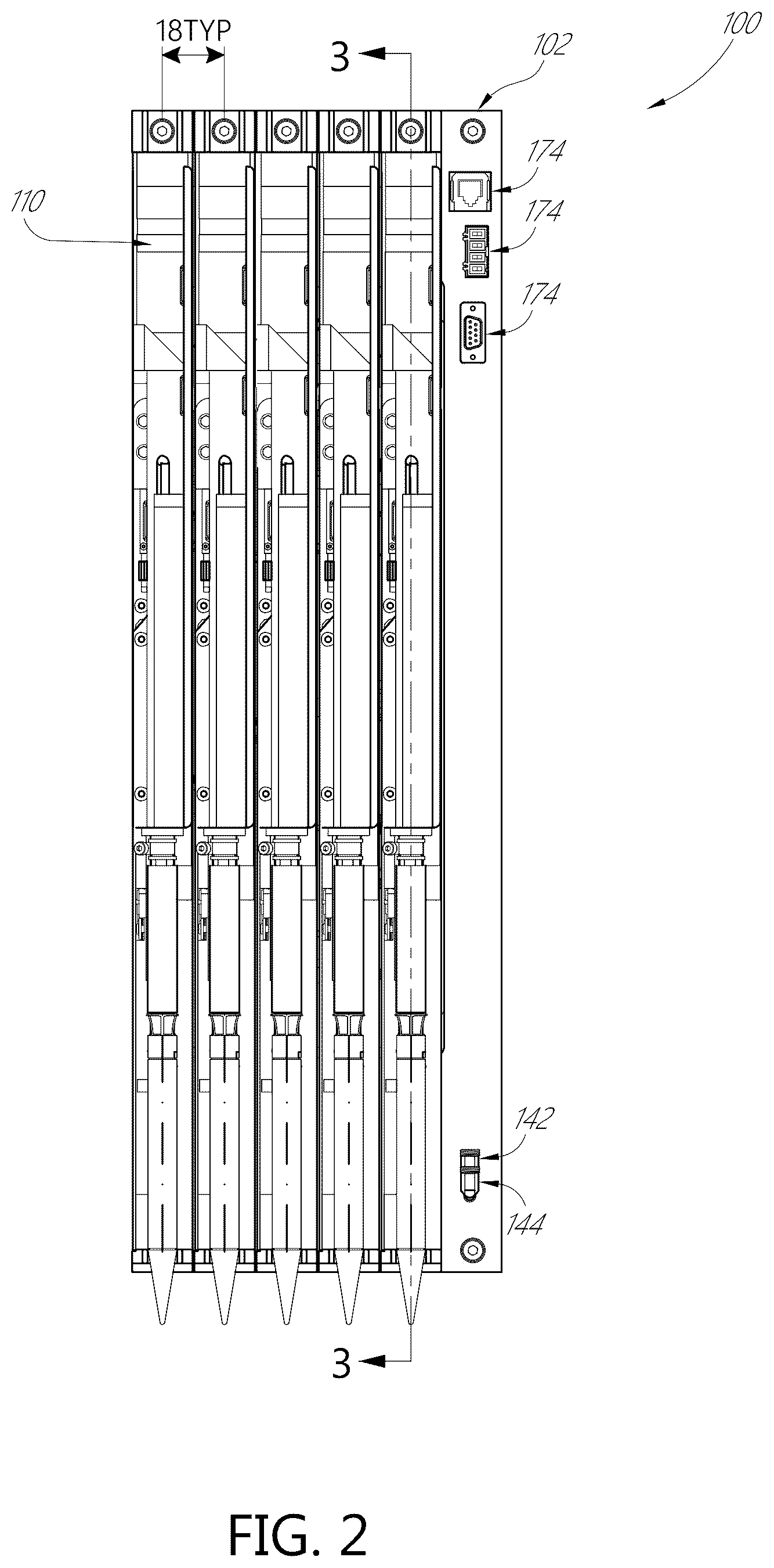 Patent US12345729 Figure 3 – Liquid dispenser with manifold mount for modular independently-actuated pipette channels