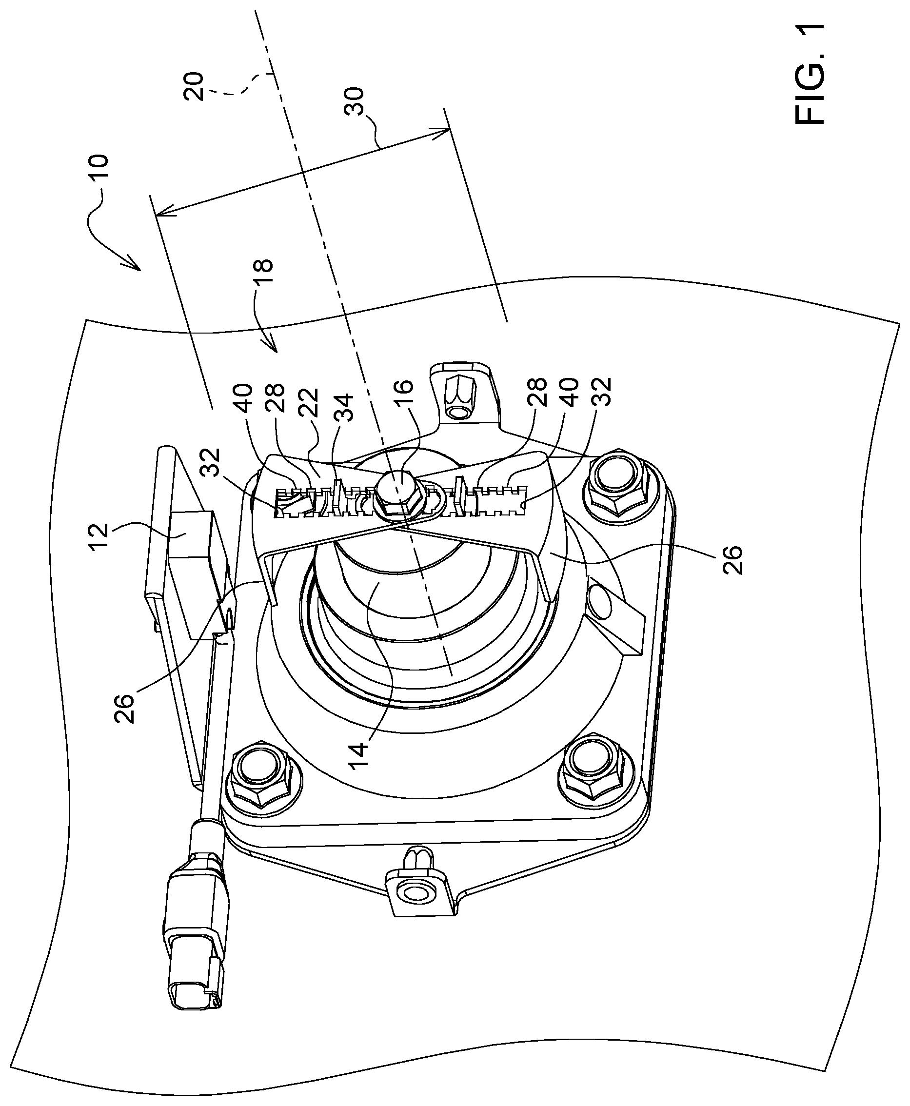 Patent US12345733 — Rotary mechanism with adjustable tone wheel — Figure 1