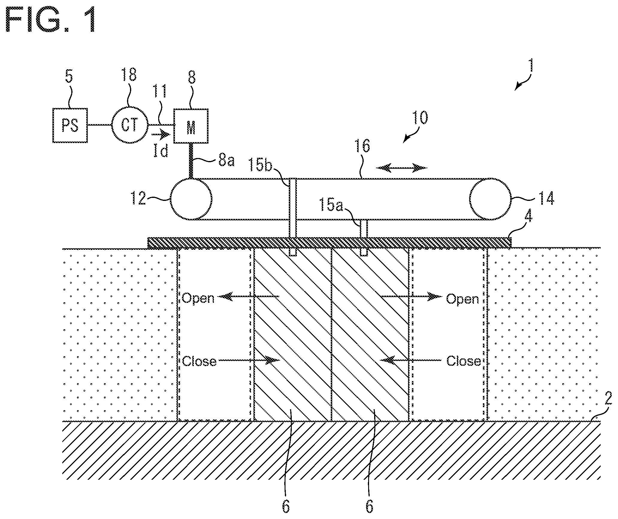 Patent US12345744 Figure 1 – Diagnosis system and diagnosis method for opening/closing device