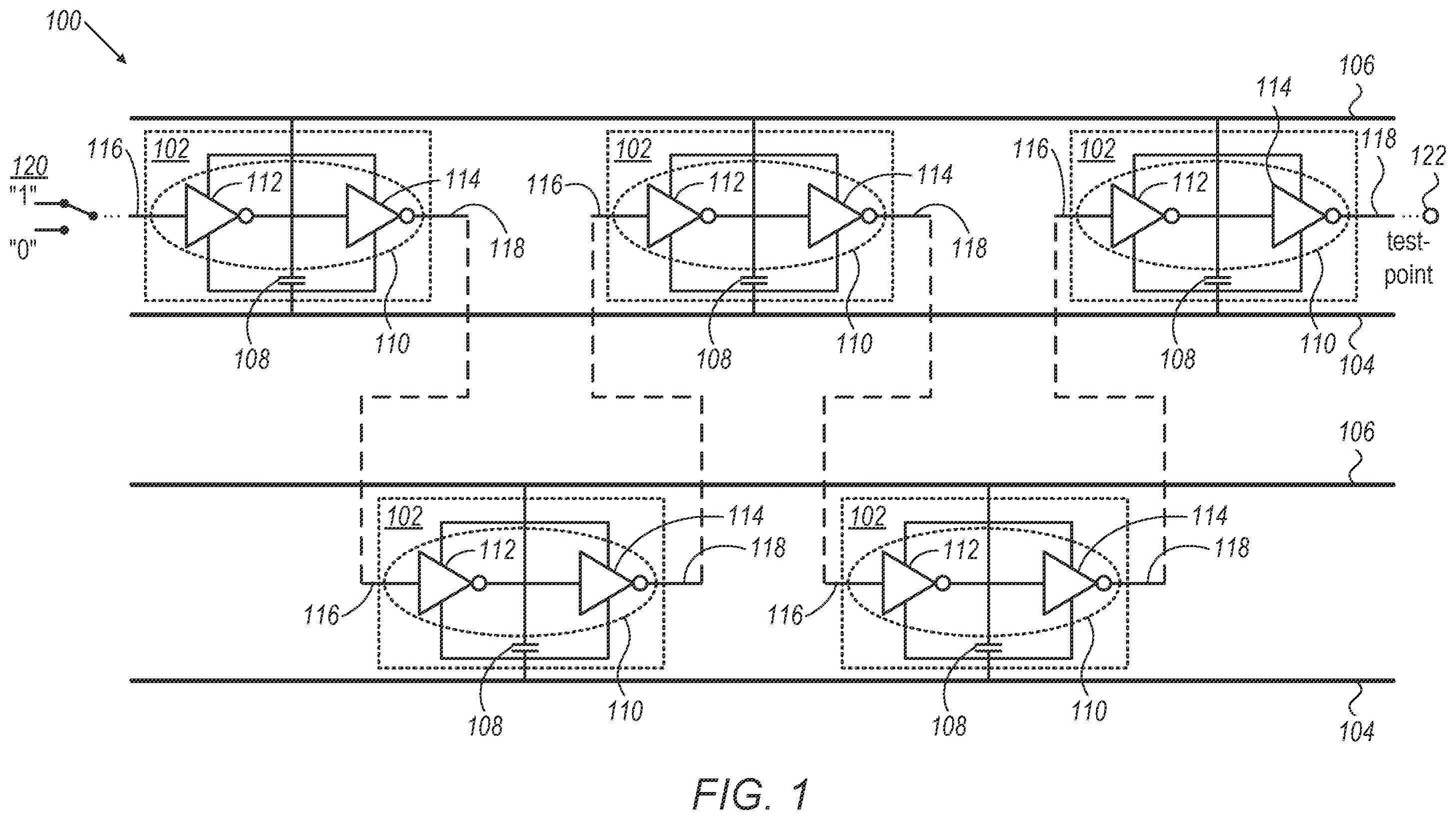 Patent US12345757 — Decoupling cells testability — Figure 1