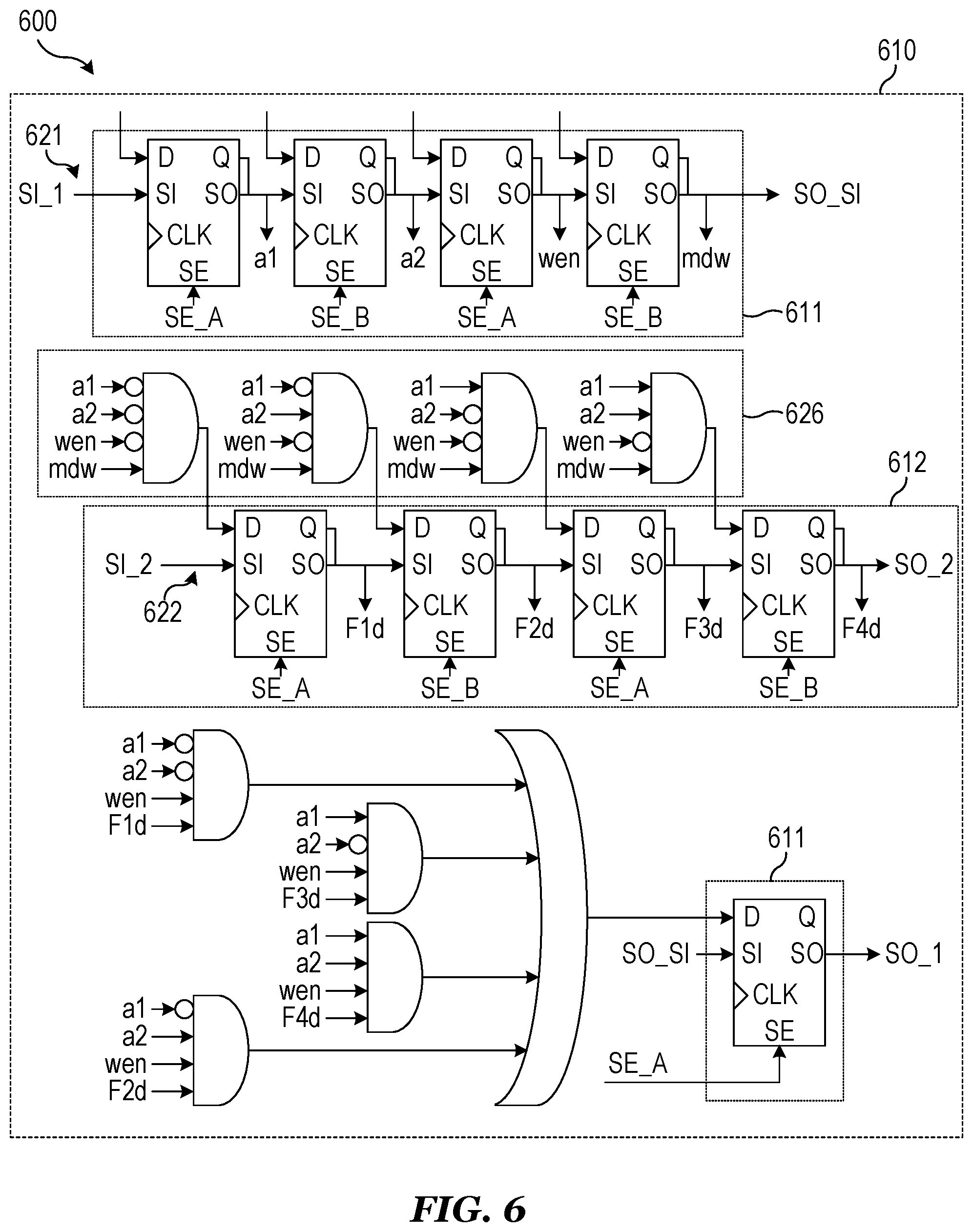 Patent US12345764 Figure 5 – Test pattern generation using multiple scan enables