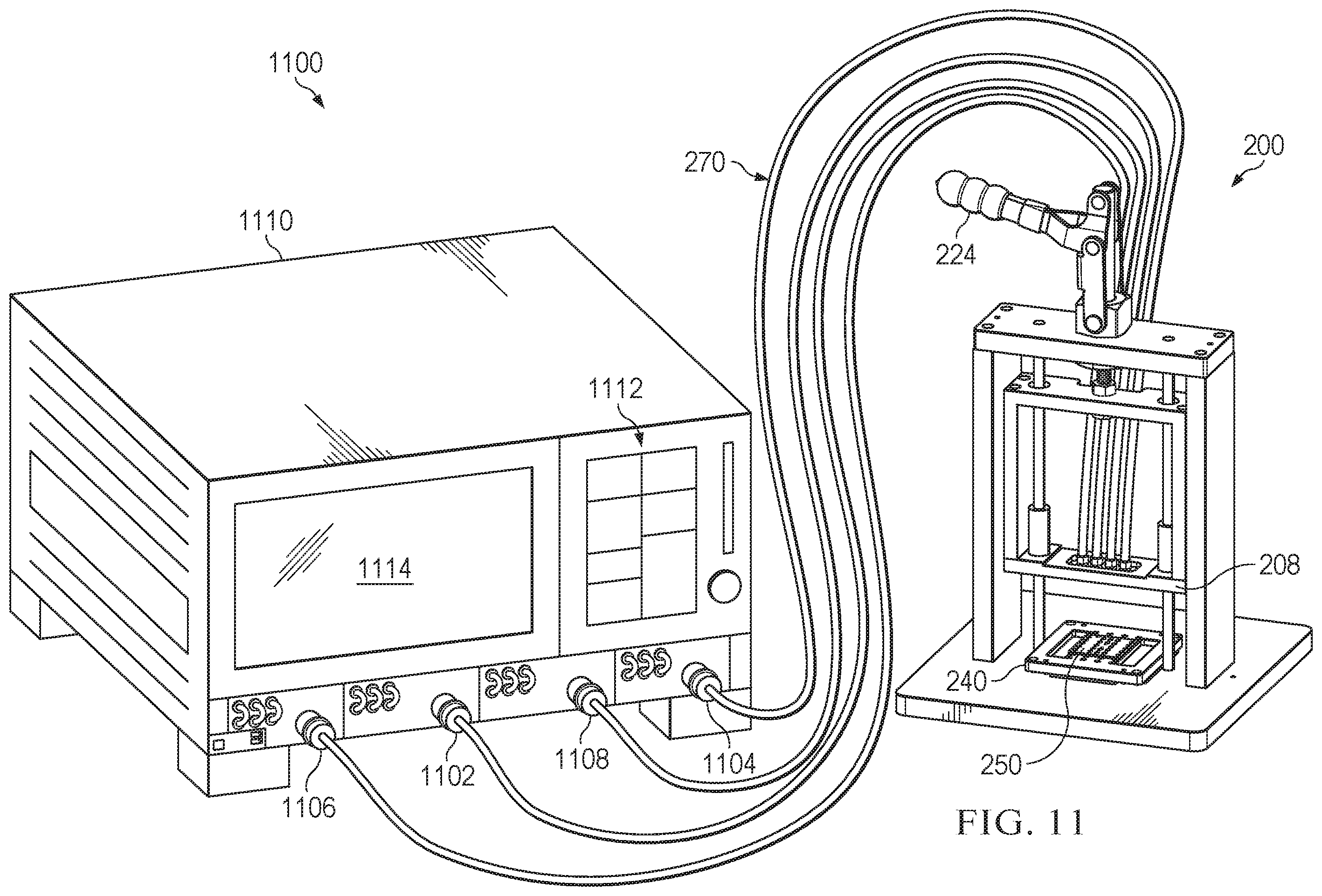 Patent US12345778 Figure 11 – High-bandwidth coaxial interface test fixture