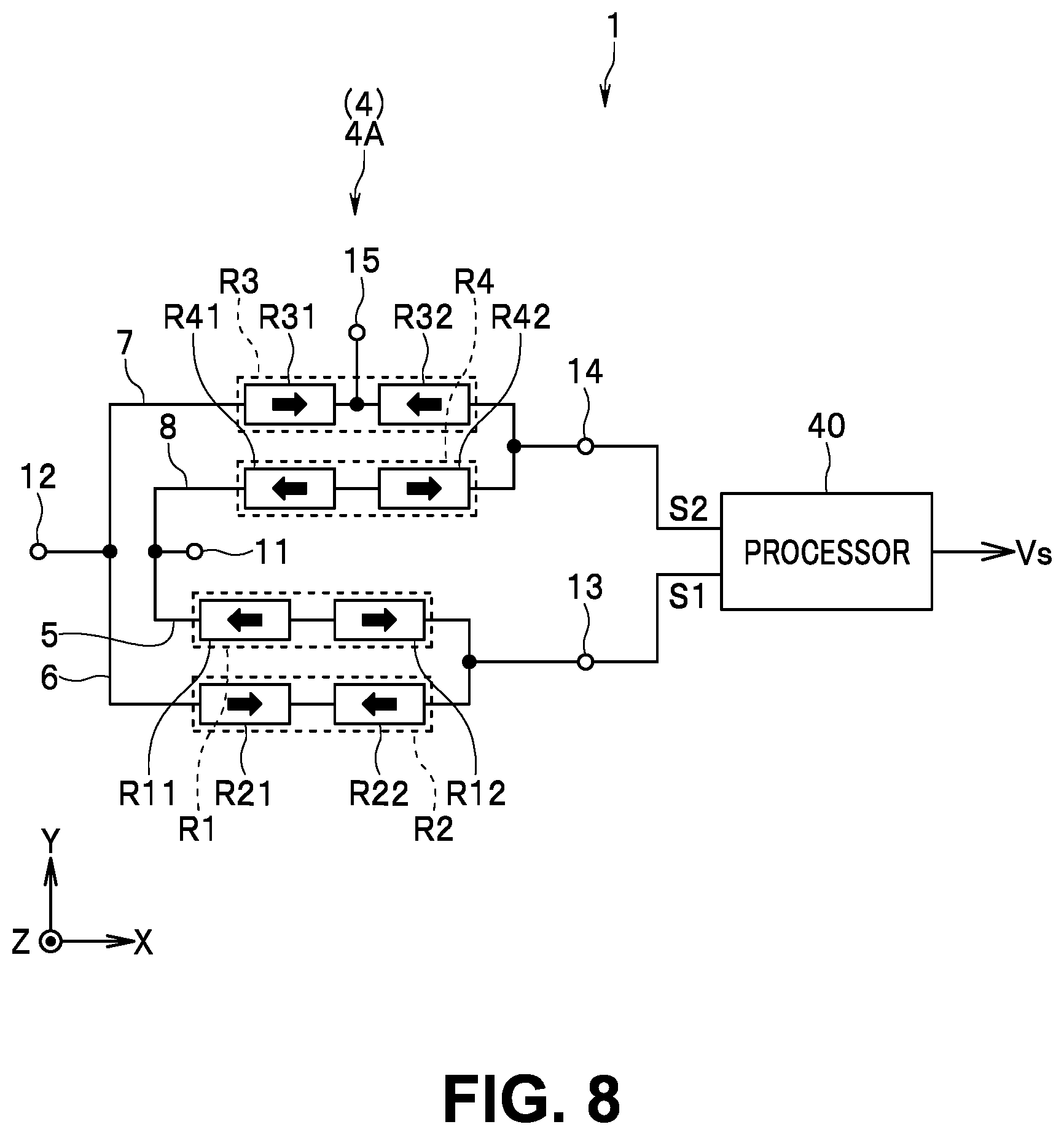 Patent US12345783 Figure 7 – Magnetic sensor device and magnetic encoder