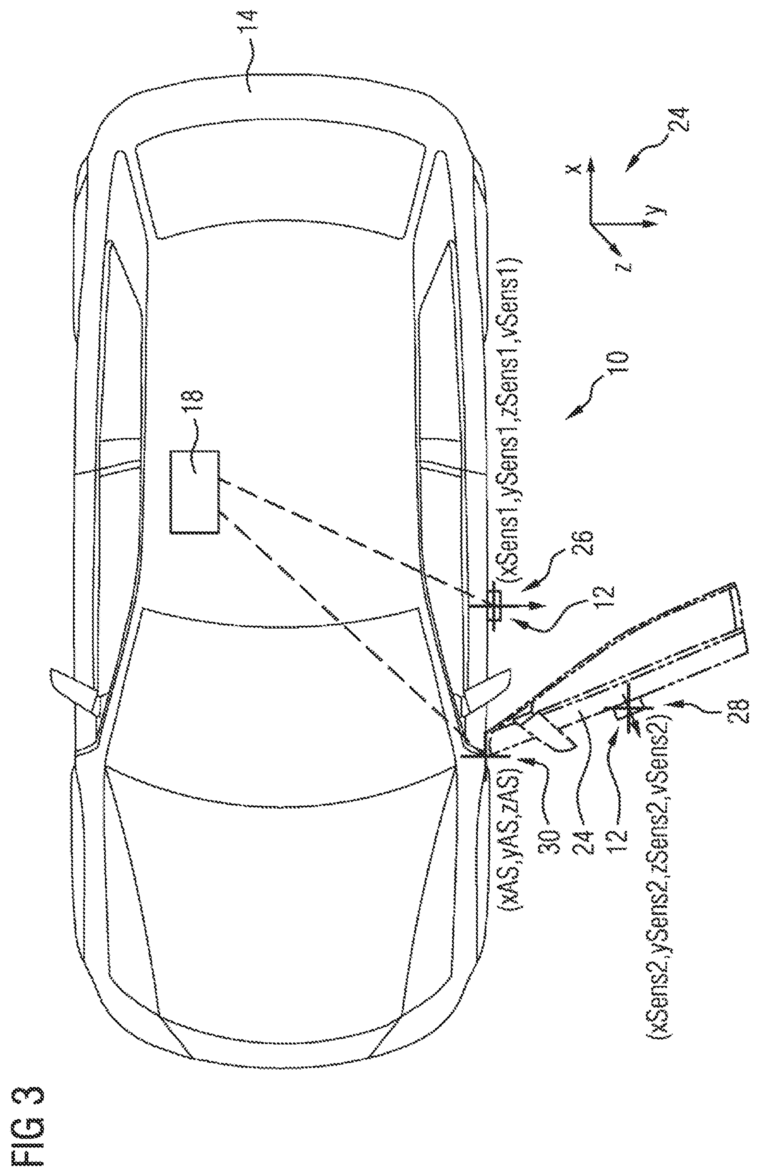 Patent US12345800 Figure 3 – Method and device for determining a target position of a surroundings sensor of a vehicle