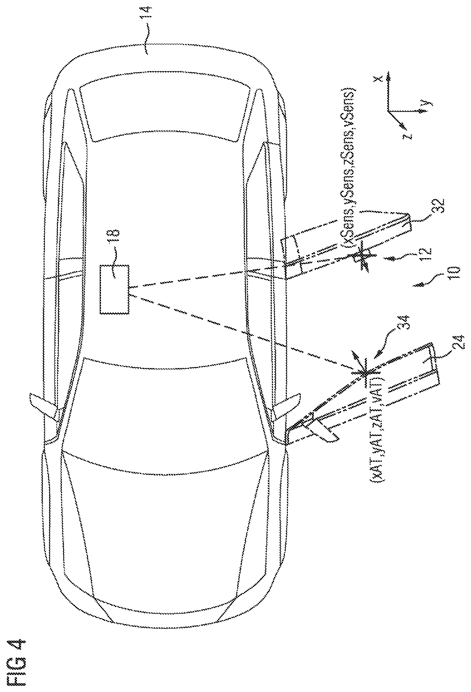 Patent US12345800 Figure 4 – Method and device for determining a target position of a surroundings sensor of a vehicle