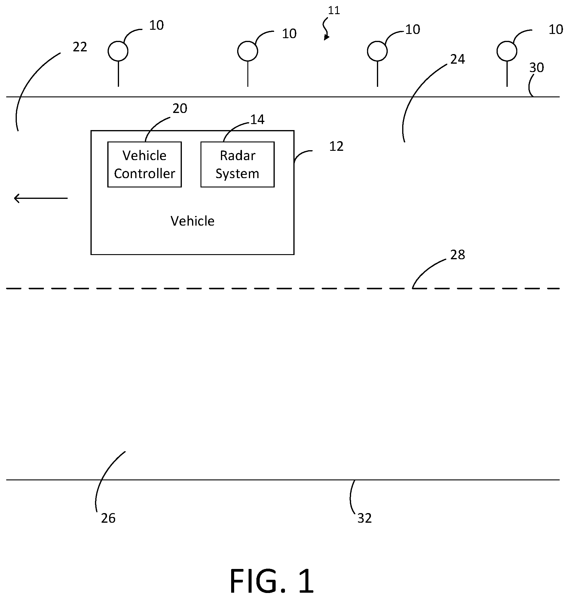 Patent US12345804 Figure 1 – Systems and methods for adjusting vehicle lane position