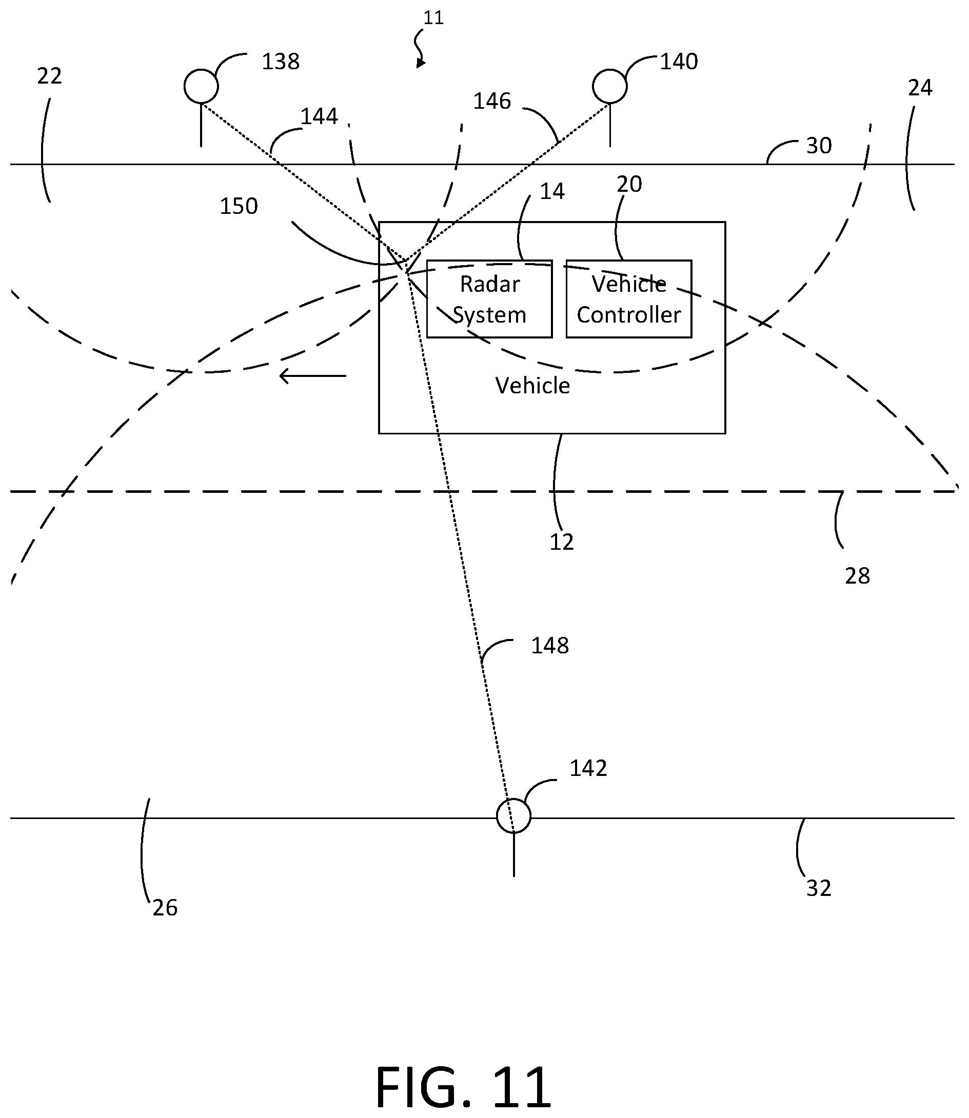 Patent US12345804 Figure 11 – Systems and methods for adjusting vehicle lane position