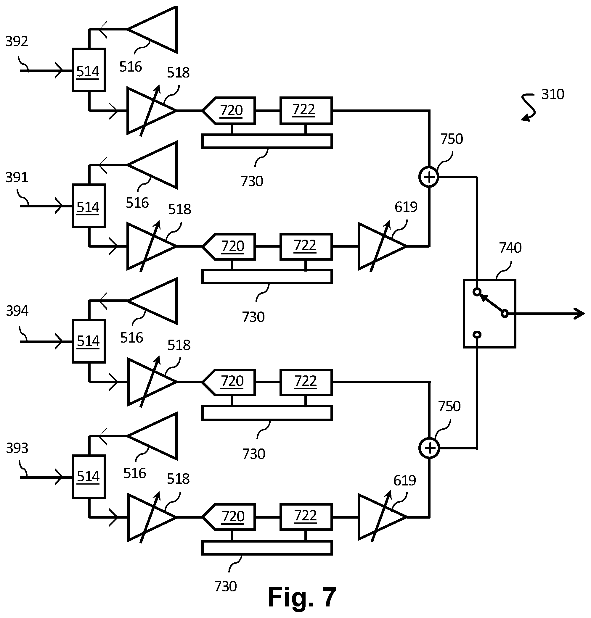 Patent US12345810 Figure 7 – 1.X-dimensional ultrasound transducer array with elevation control for aperture and associated devices, systems, and methods