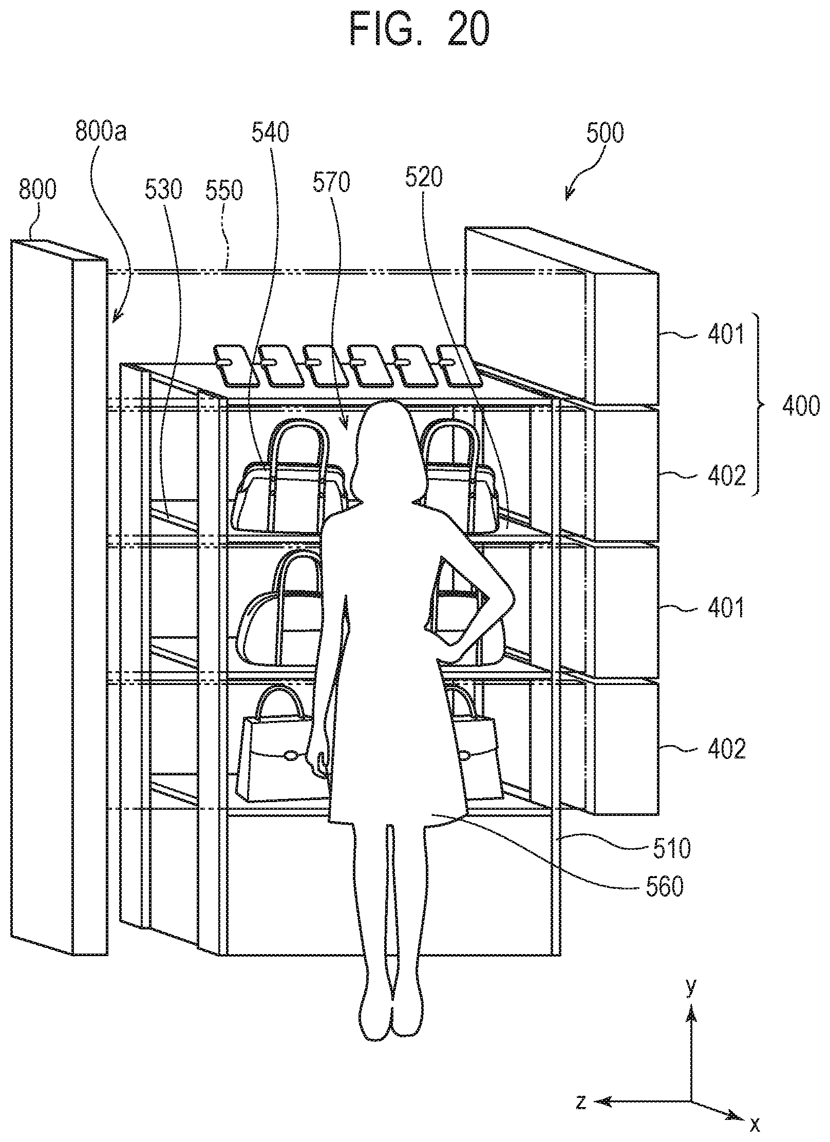 Patent US12345813 Figure 15 – Object detection system and article display shelf