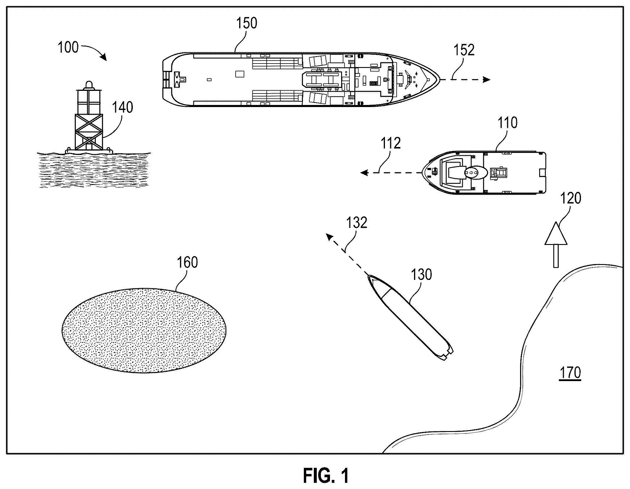 Patent US12345833 Figure 1 – Vessel field of awareness apparatus and method