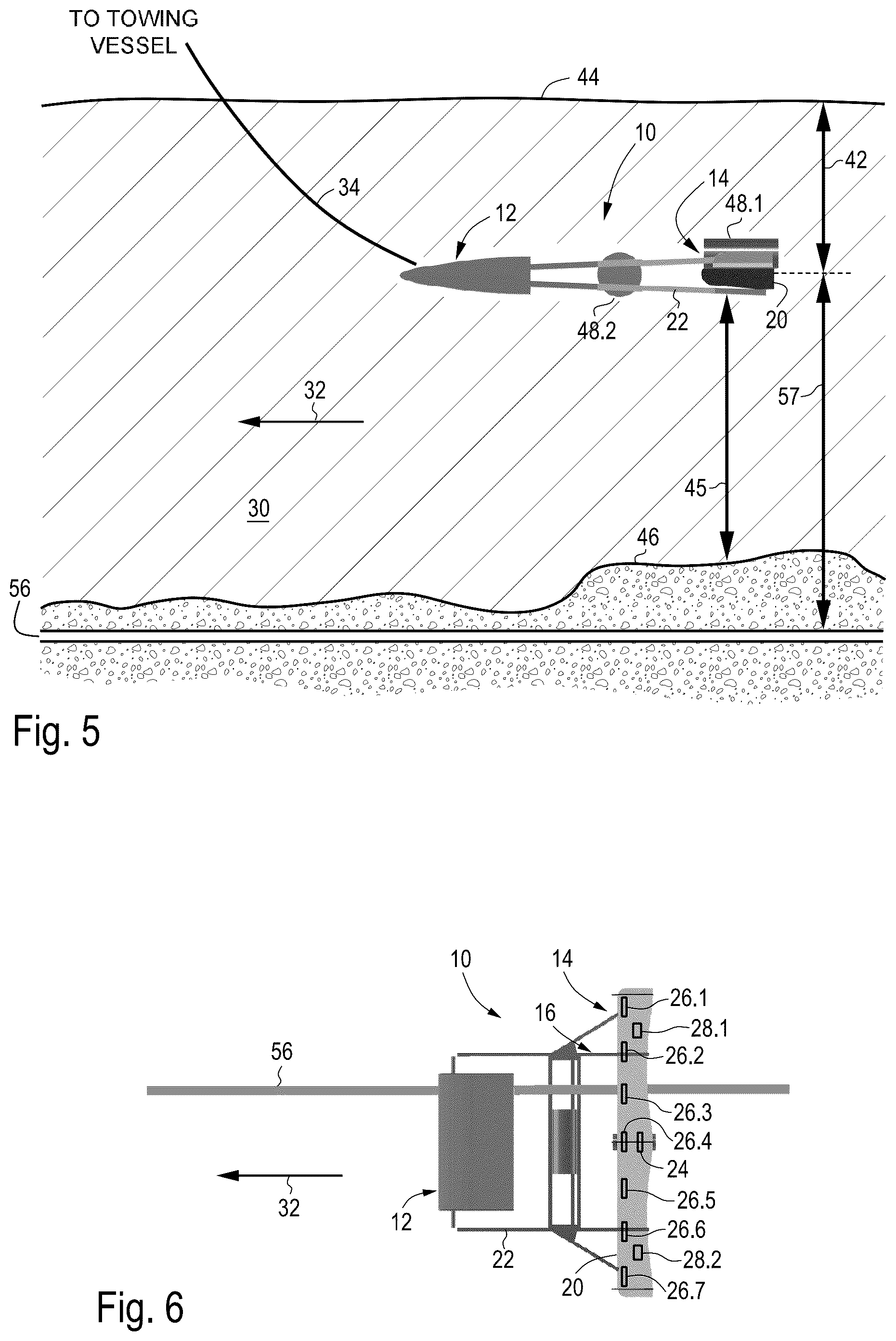 Patent US12345846 Figure 4 – Detecting objects submerged in a body of water or at least partly buried in a bed of the body of water