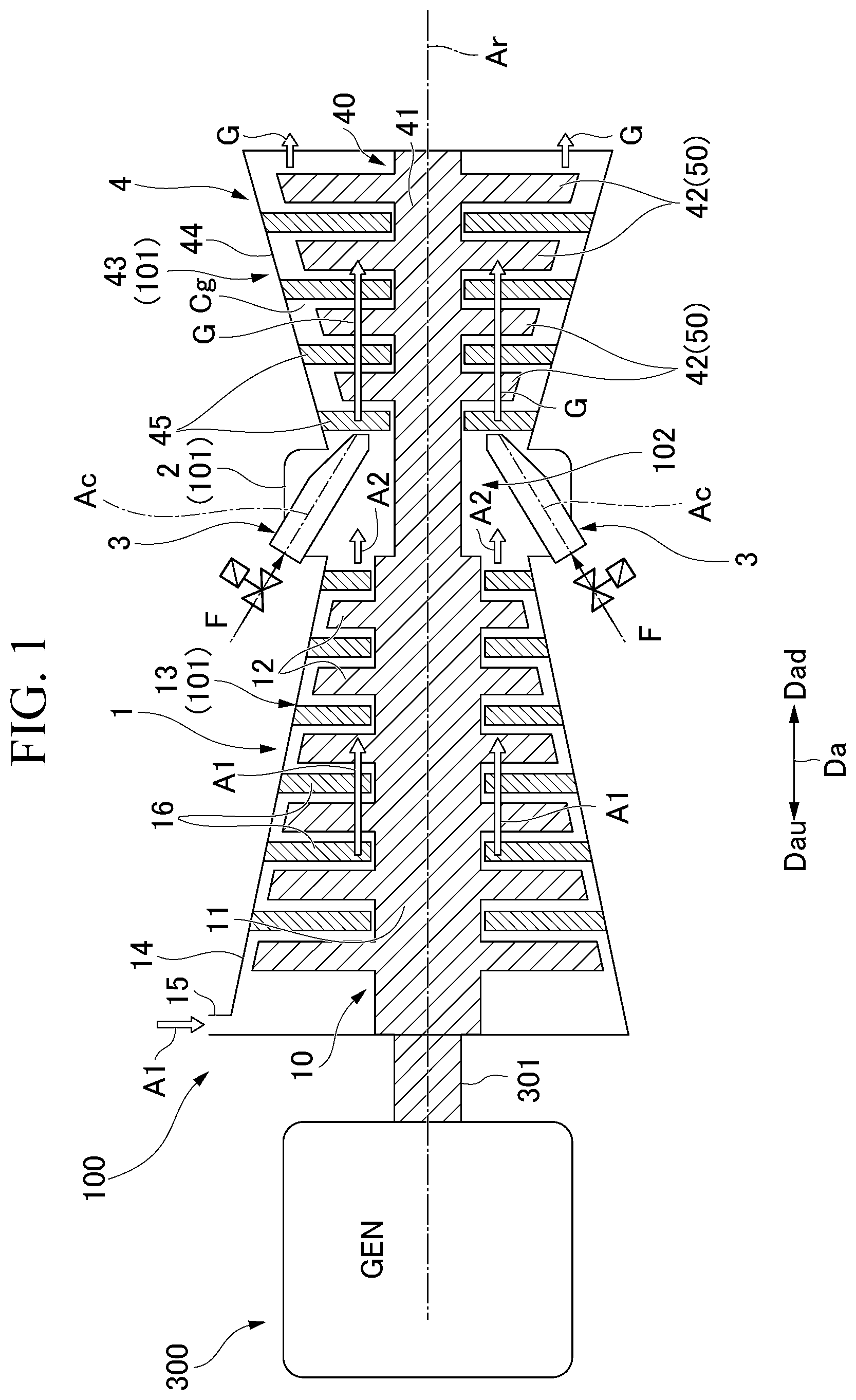 Patent US12345871 — Inspection cable guide mechanism, driving device, inspection cable insertion jig, and gas turbine inspection system including these — Figure 1