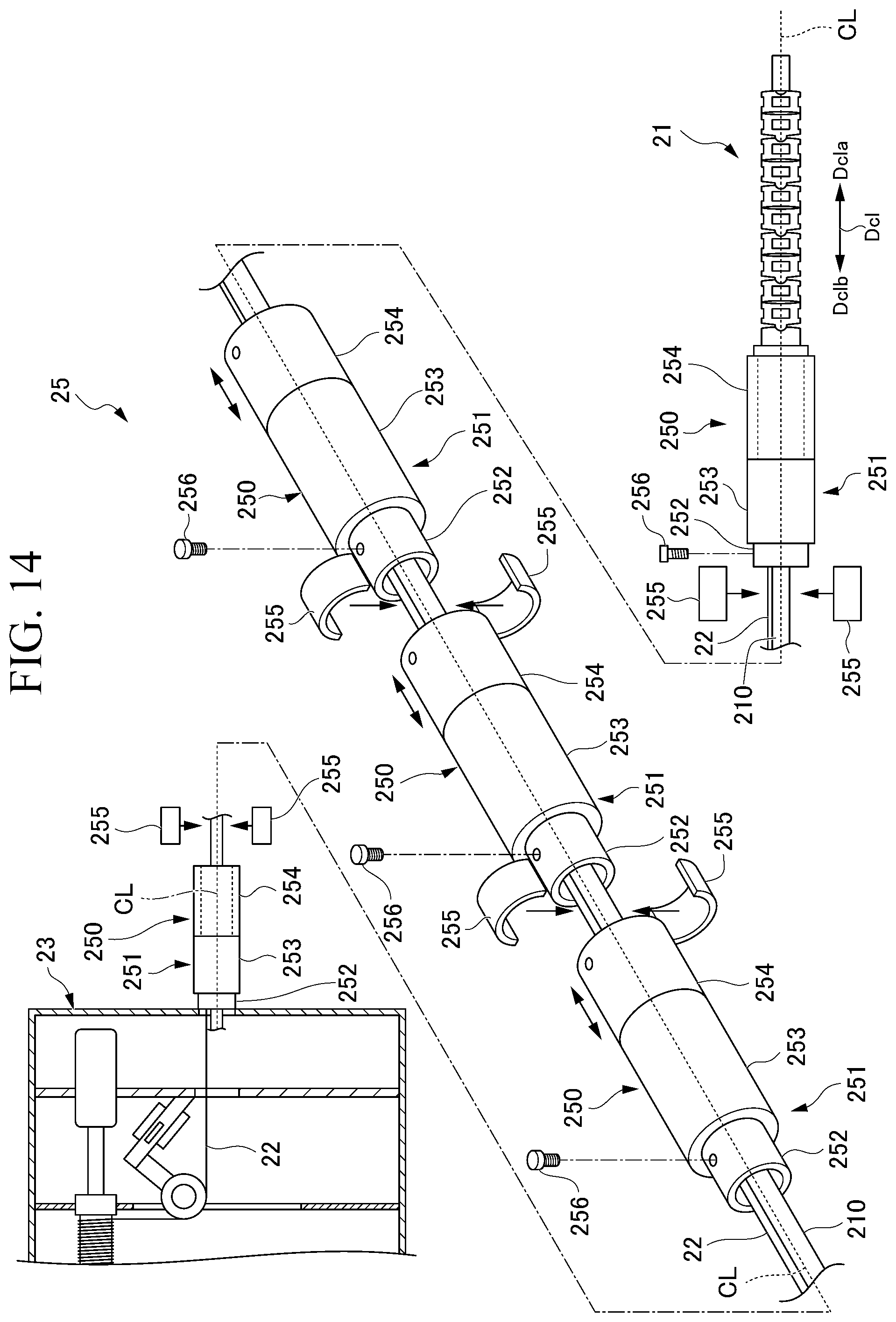 Patent US12345871 Figure 15 – Inspection cable guide mechanism, driving device, inspection cable insertion jig, and gas turbine inspection system including these