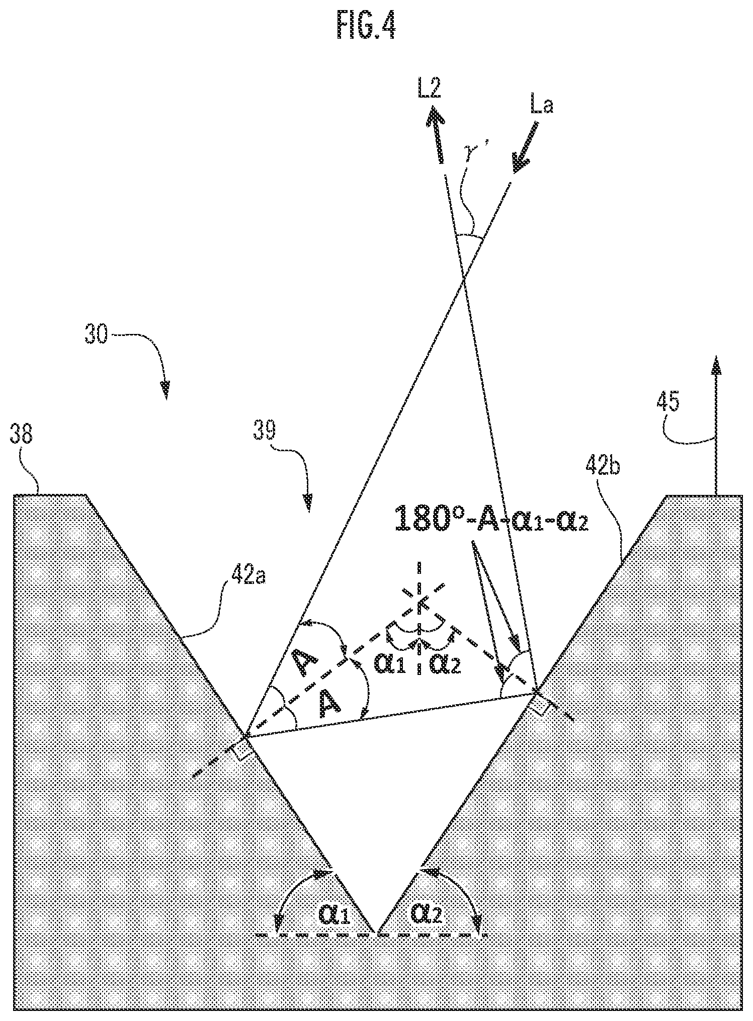 Patent US12345875 Figure 4 – Optical scanning device which detects a deflection angle of a mirror unit based on outputs from light detectors