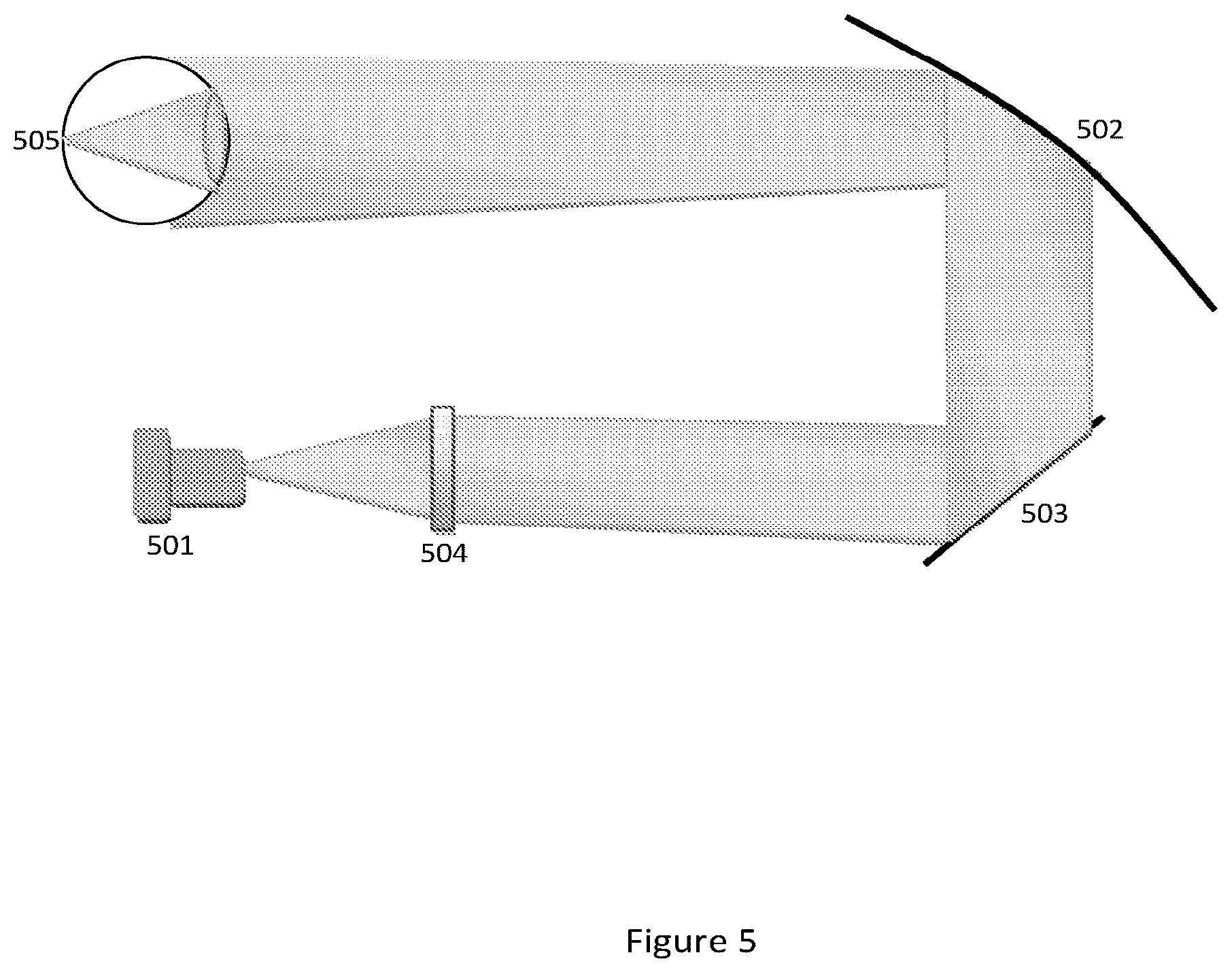 Patent US12345884 Figure 5 – Holographic image projection with holographic correction