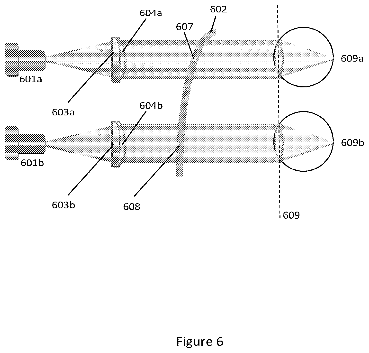 Patent US12345884 Figure 6 – Holographic image projection with holographic correction